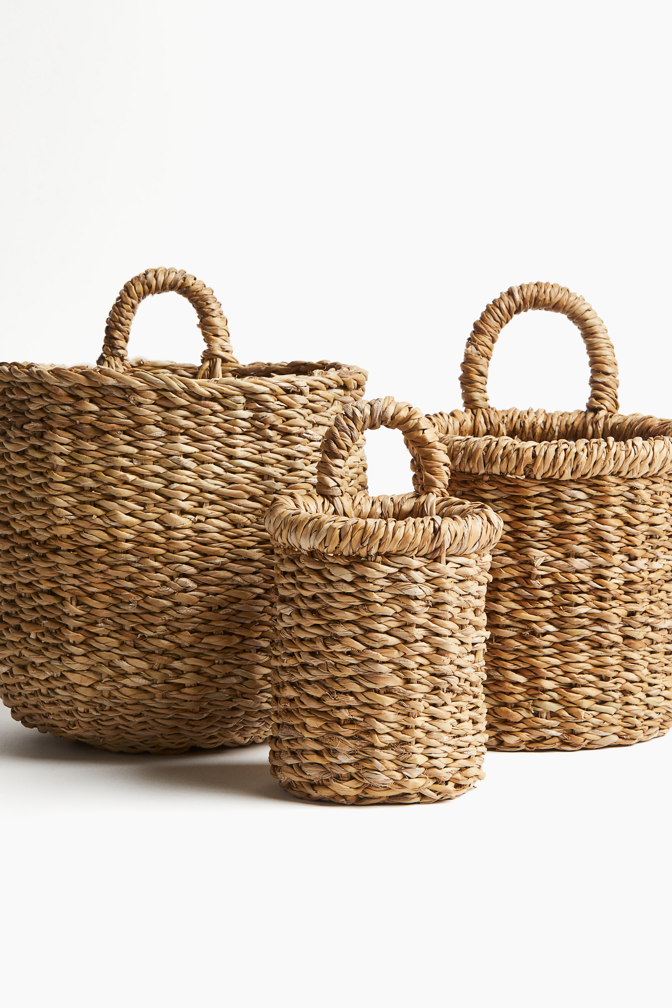 Compactor Hand-woven Basket ETNA 31 X 24 X 14 Cm Beige