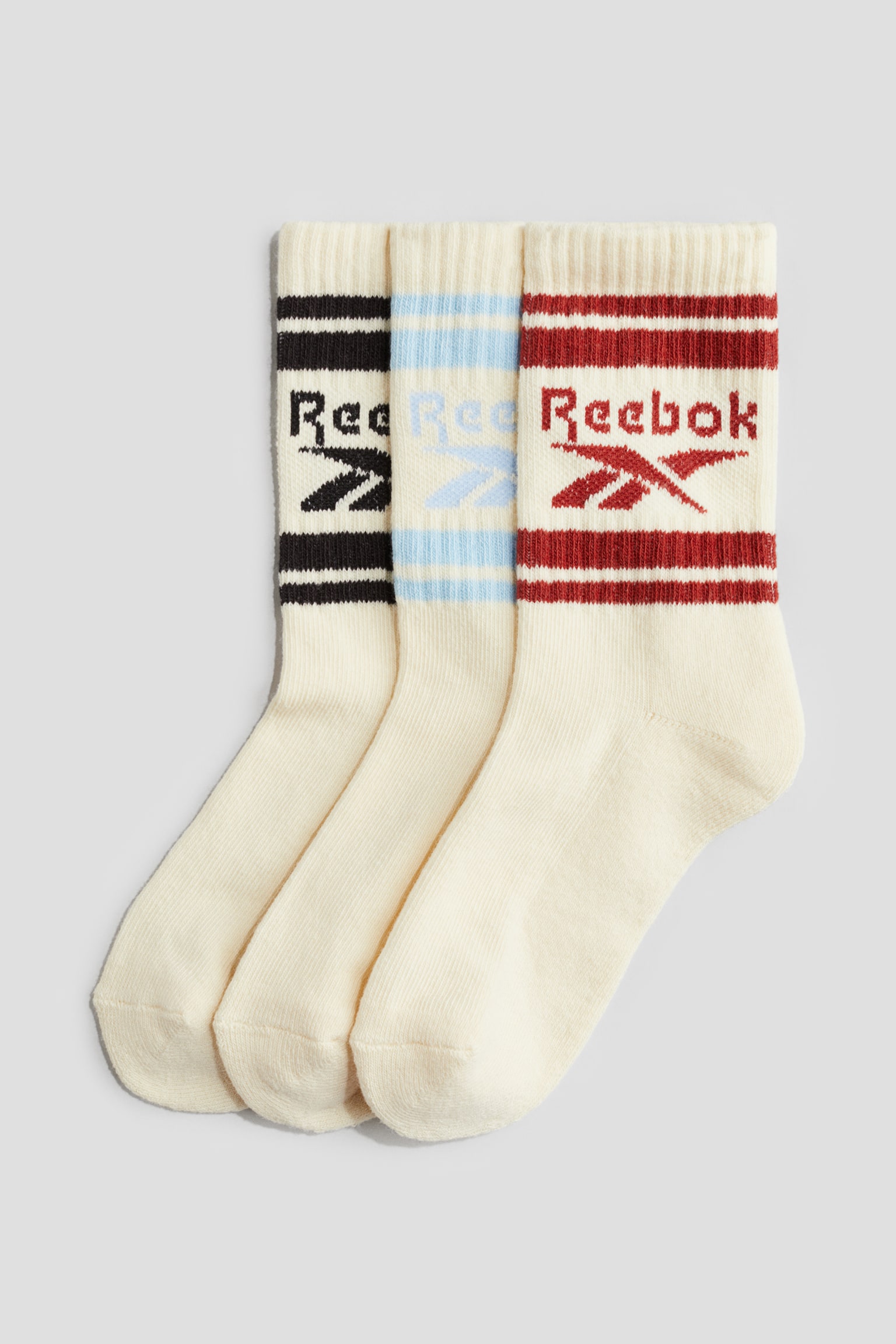 3-pack ribbed socks - Light beige/Reebok - 1