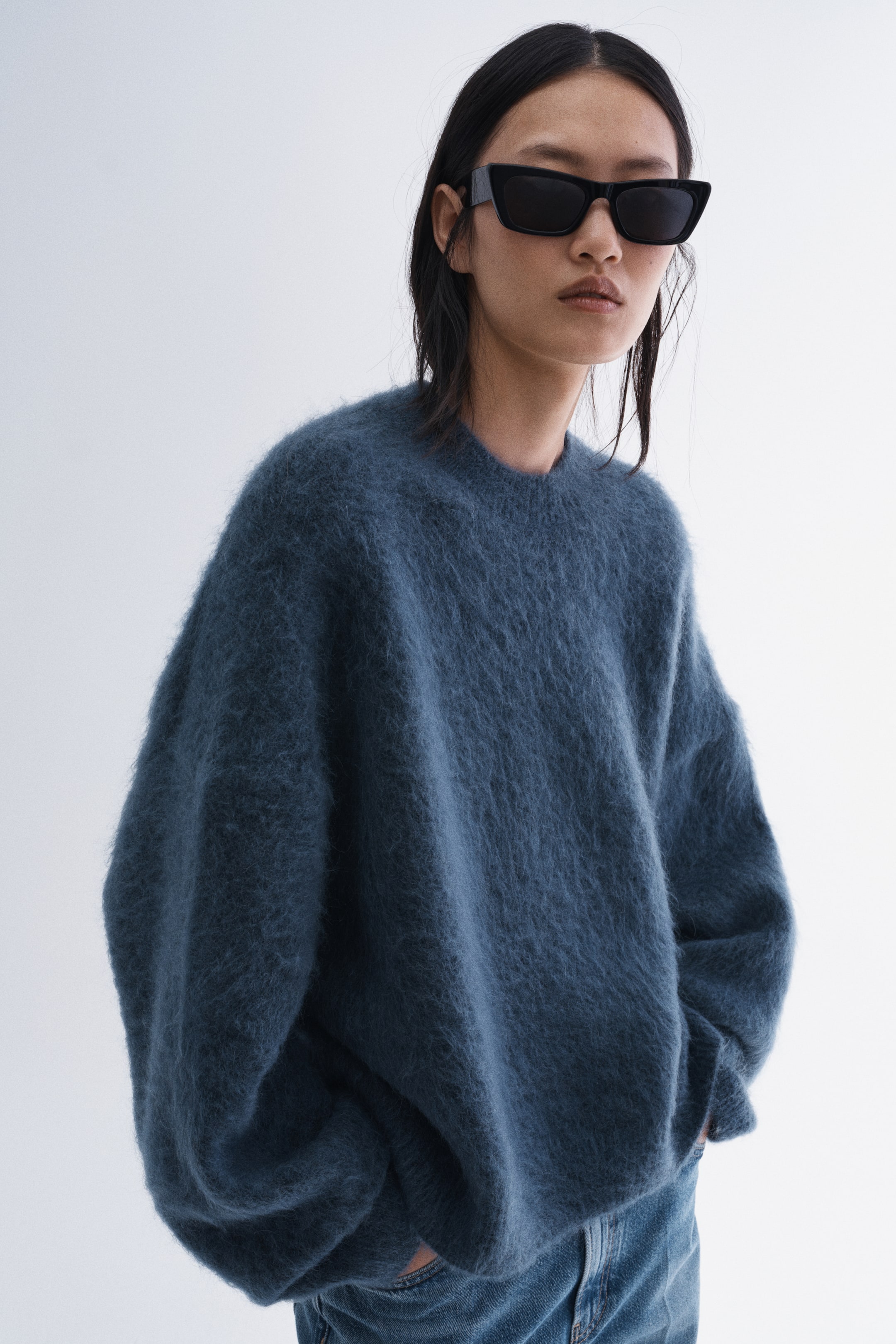 Chandail brossé en mohair mélangé