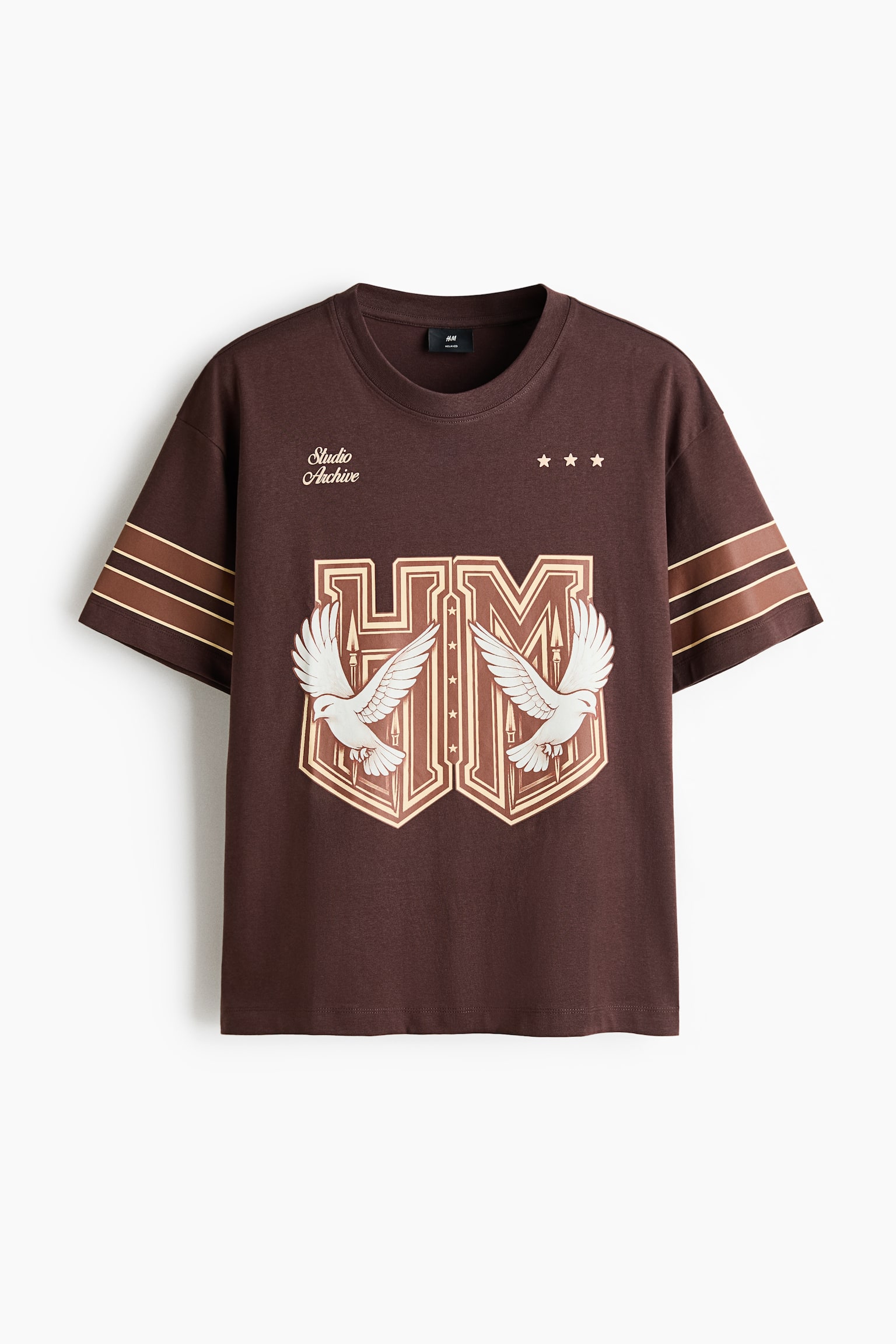 Relaxed Fit Printed cotton T-shirt - Rust brown/Studio Archive/Cream/Studio Archive