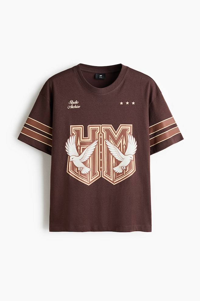 Relaxed Fit Printed cotton T-shirt - Rust brown/Studio Archive/Cream/Studio Archive - 1