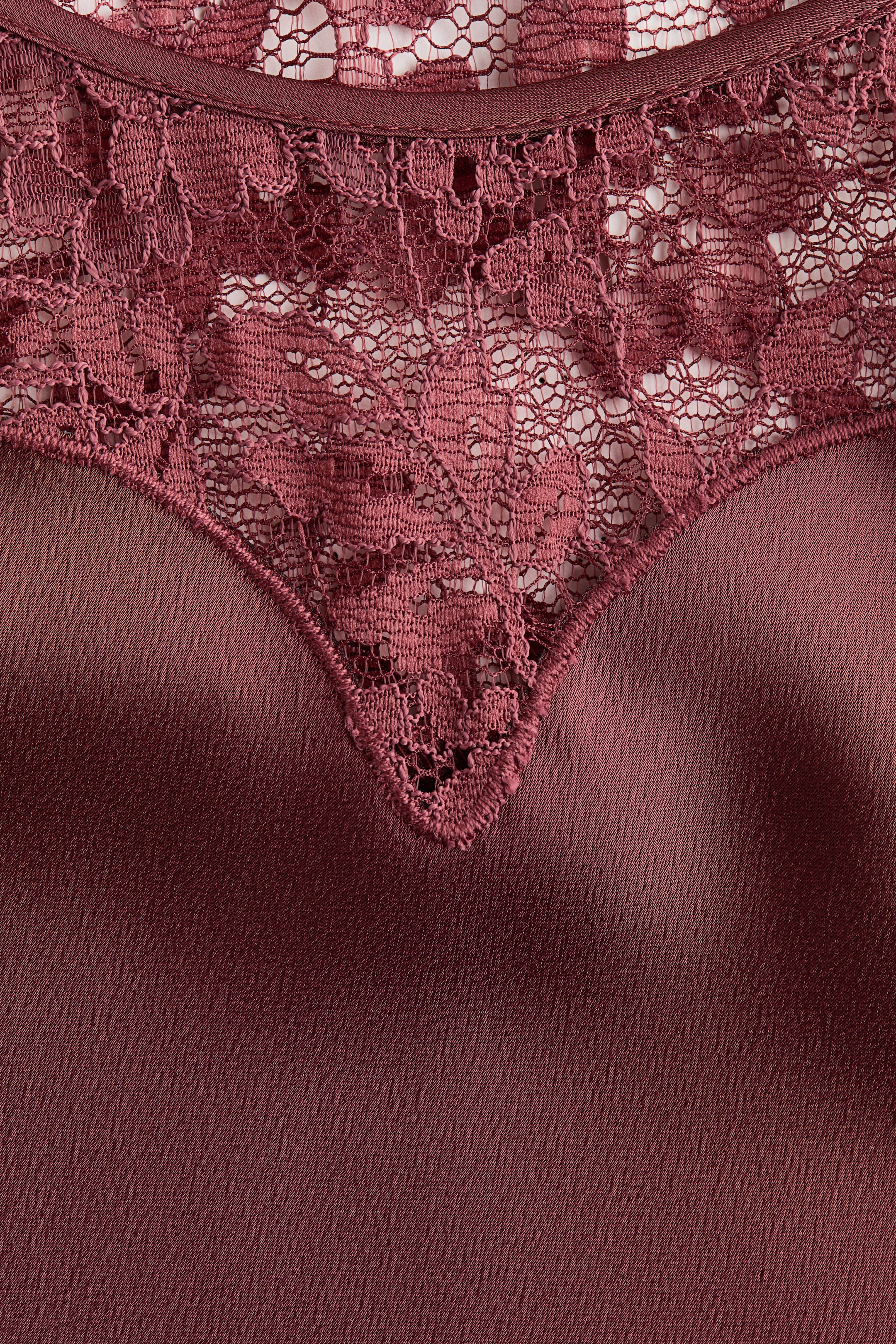 Lace-Inset Satin Dress