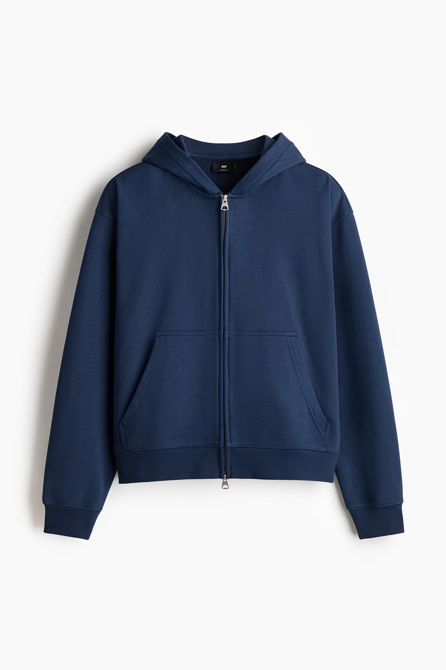 Loose Fit Boxy-style zip-through hoodie - Blue/Black/Grey marl/Burgundy/Beige