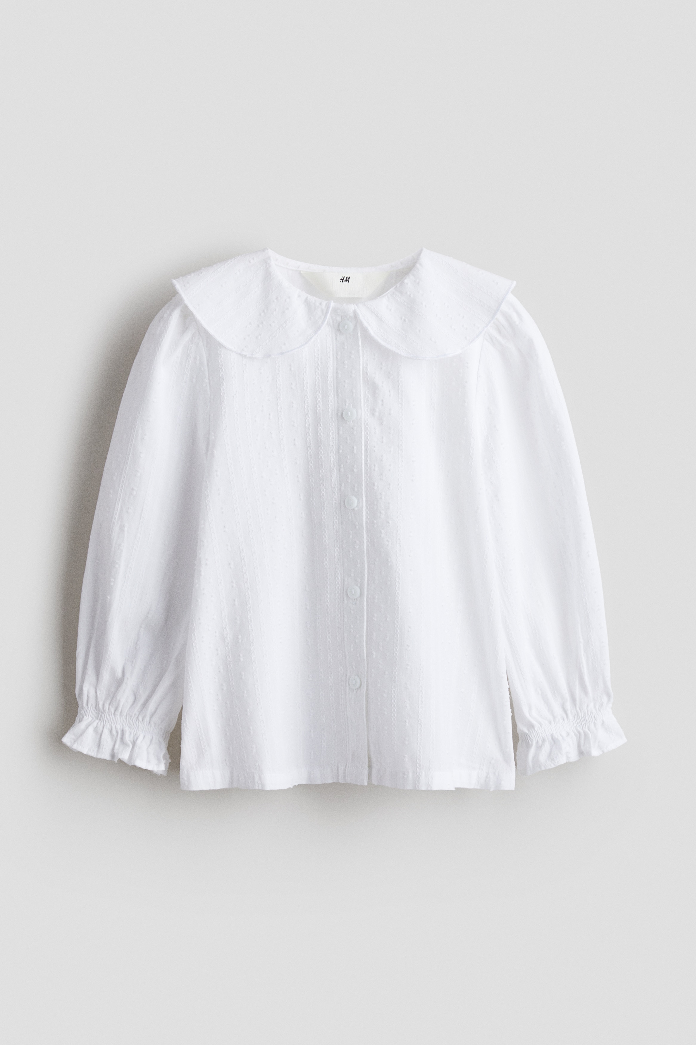 Textured cotton blouse - White/Black