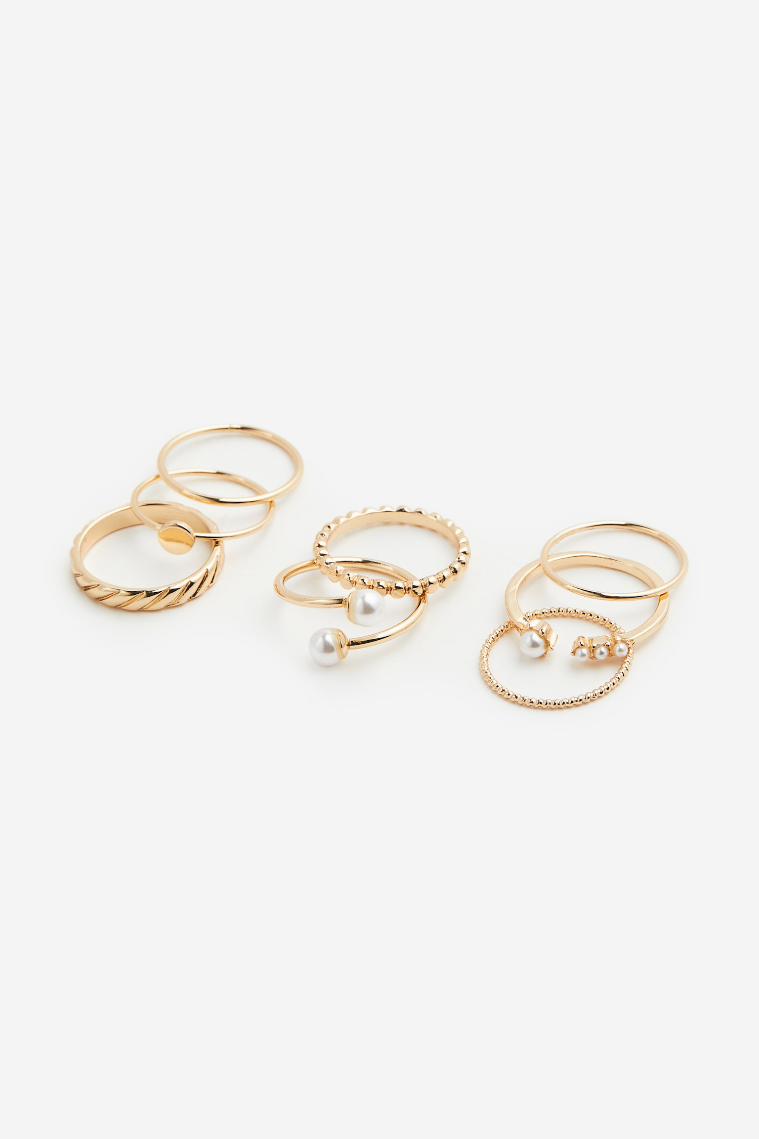 8-pack Rings - Gold colour/Gold colour - 1