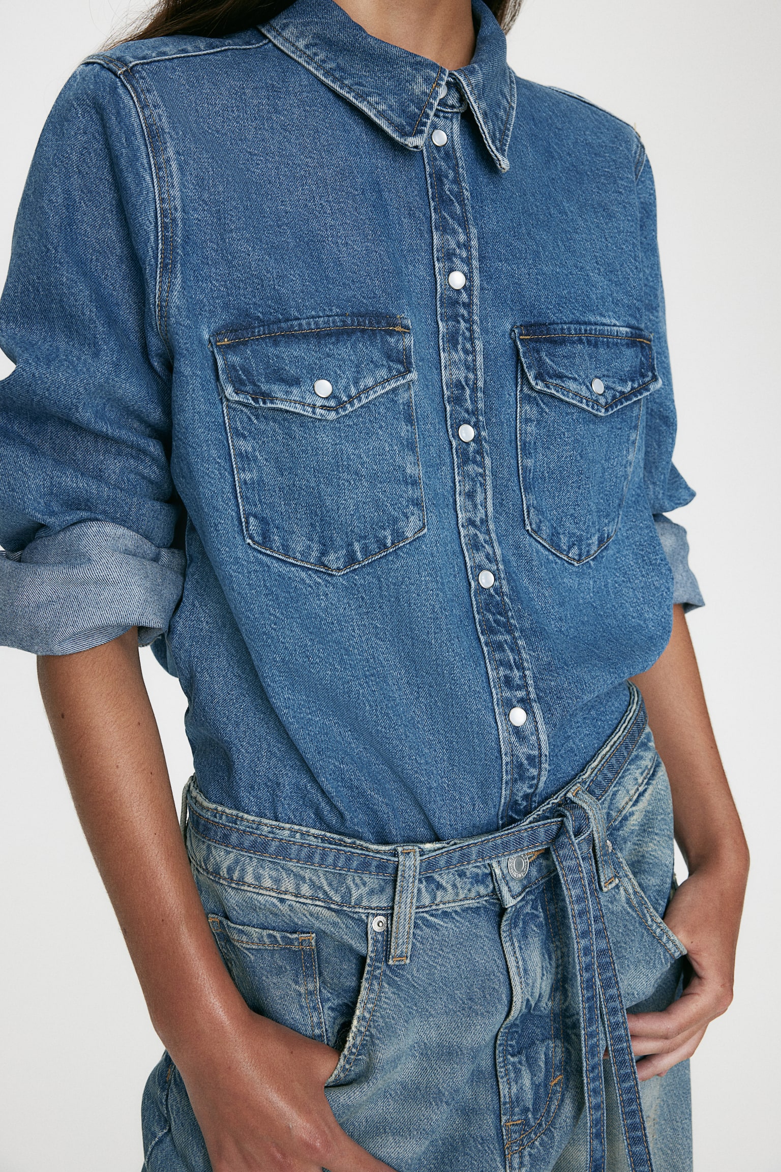 Denim shirt - Denim blue/Light denim grey/Dark denim blue/Light denim blue/Dark denim grey - 5