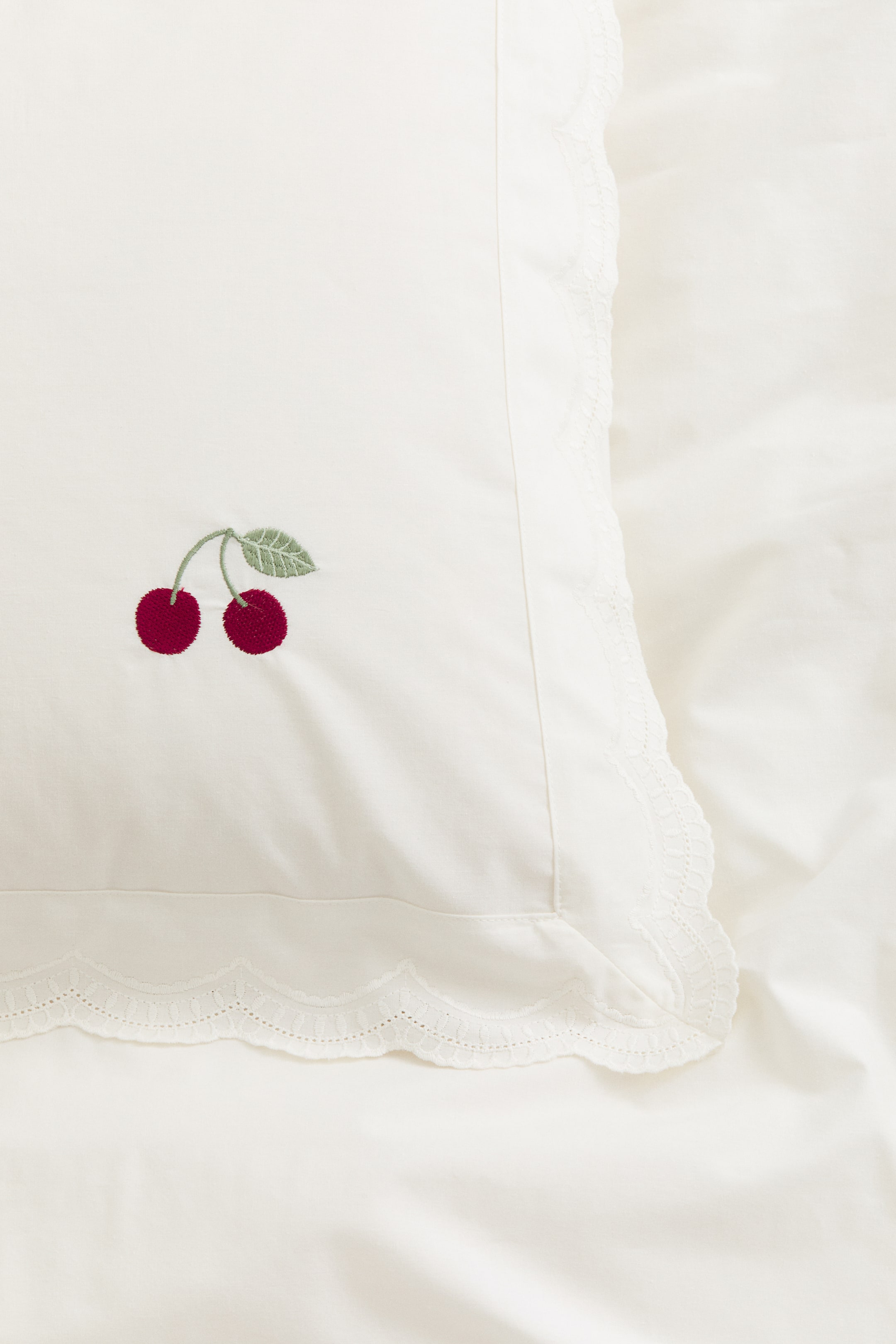 Embroidered-Detail Duvet Cover Set