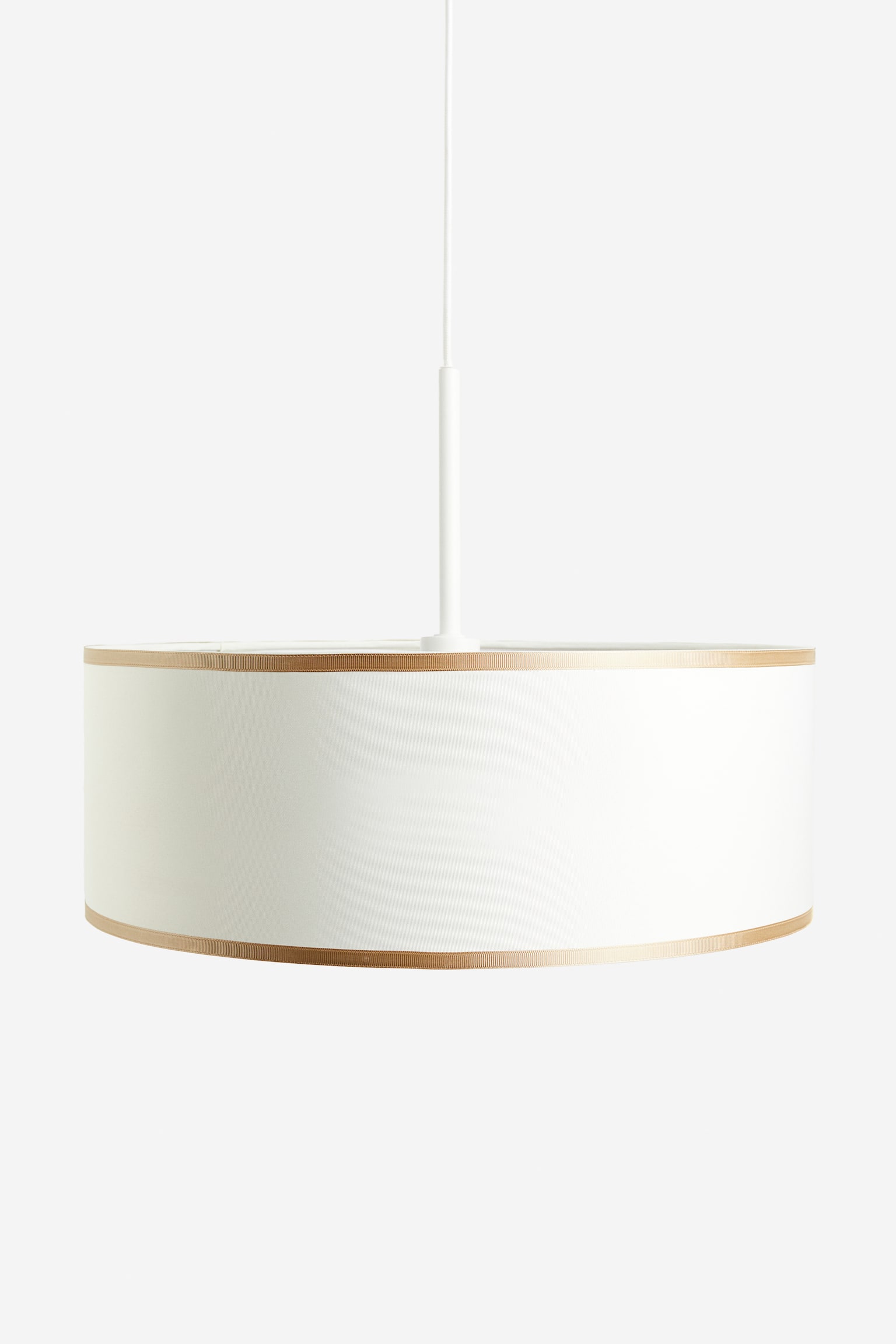 Fabric/metal pendant light - Light beige/White - 1