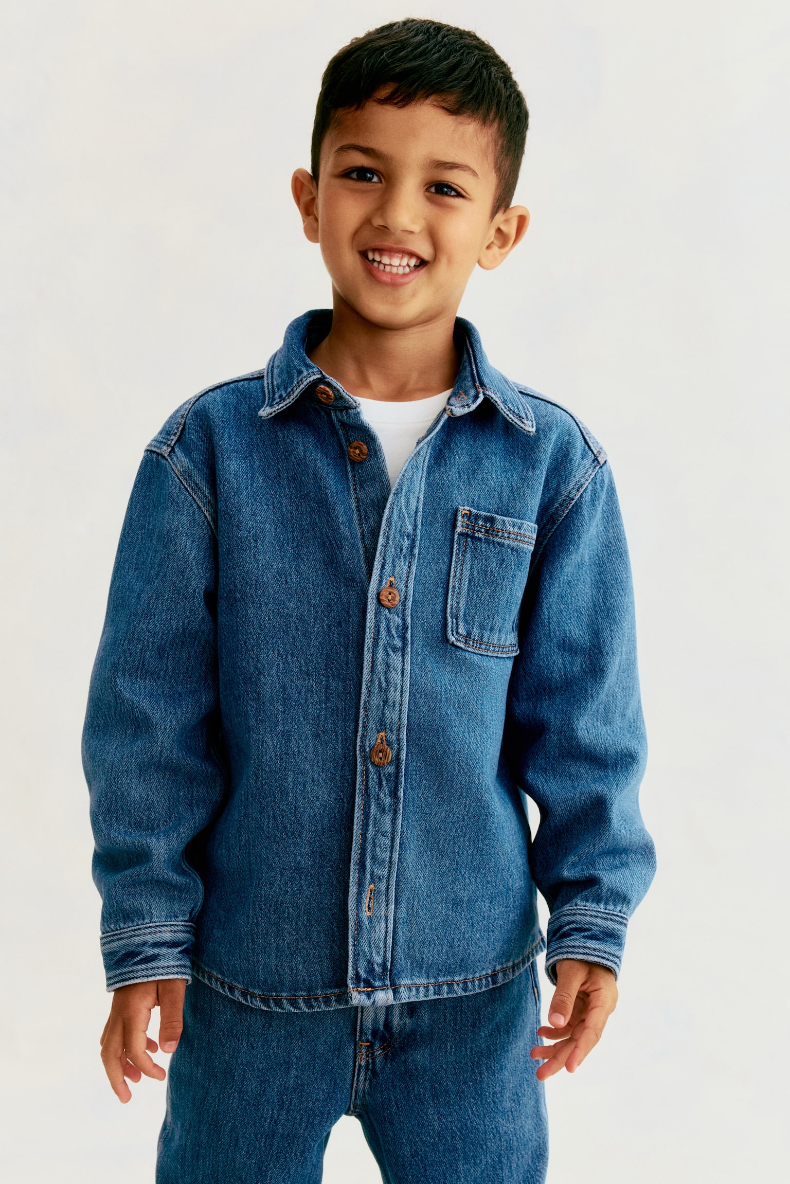 Denim overshirt - Denim blue/Dark denim blue - 1