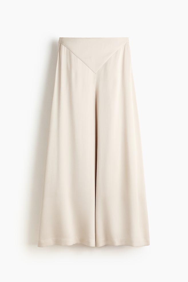Hose mit weitem Bein - Hellbeige - 1