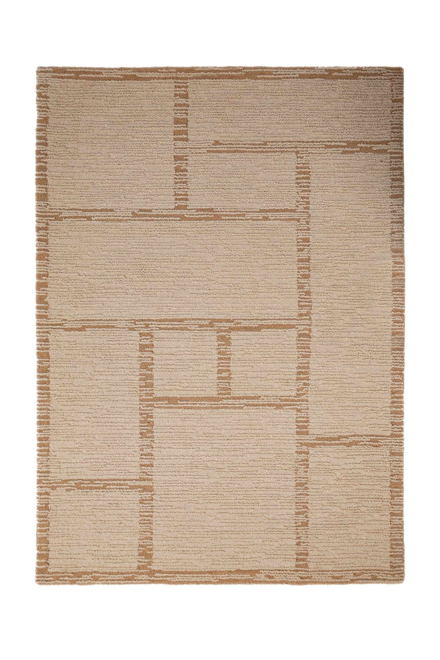 Alfombra De Lana Harris Modula - Natural/Pistacho - 1