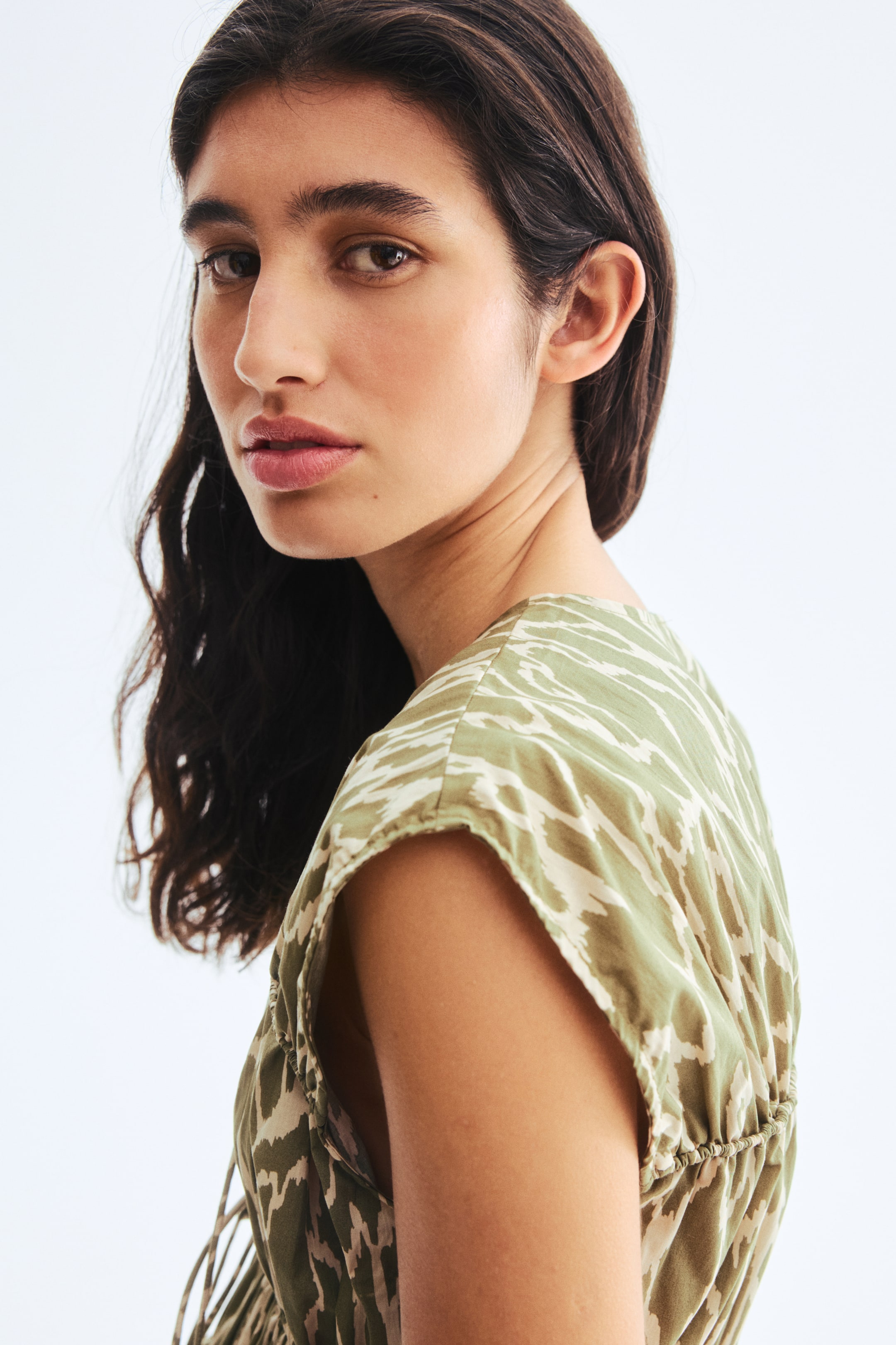 Drawstring Poplin Blouse