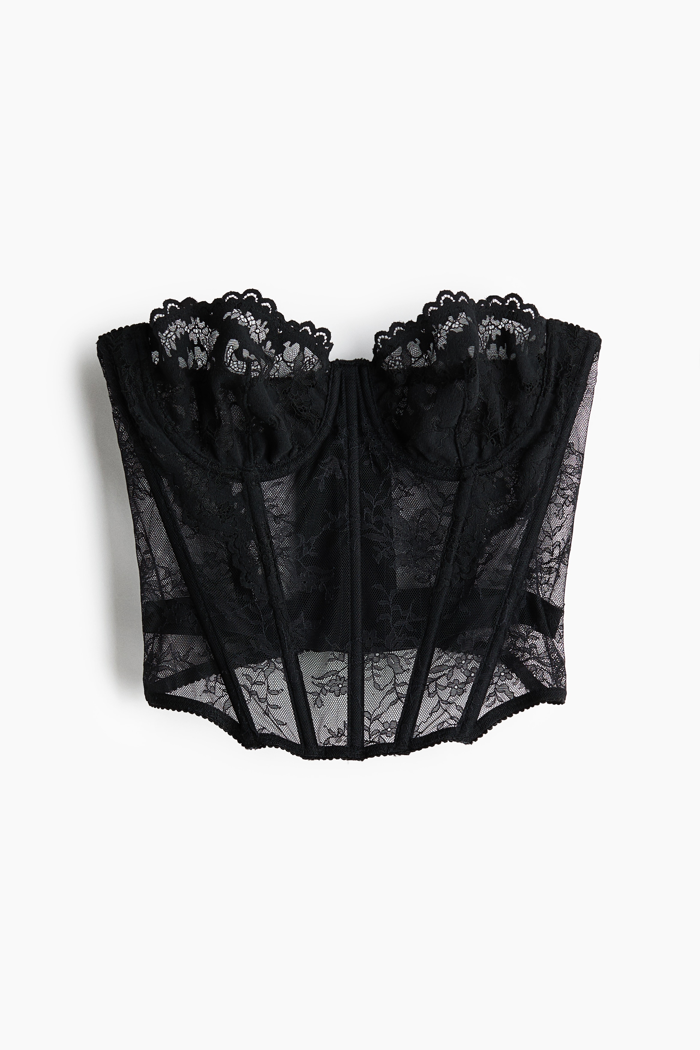 Bustier in pizzo - Nero