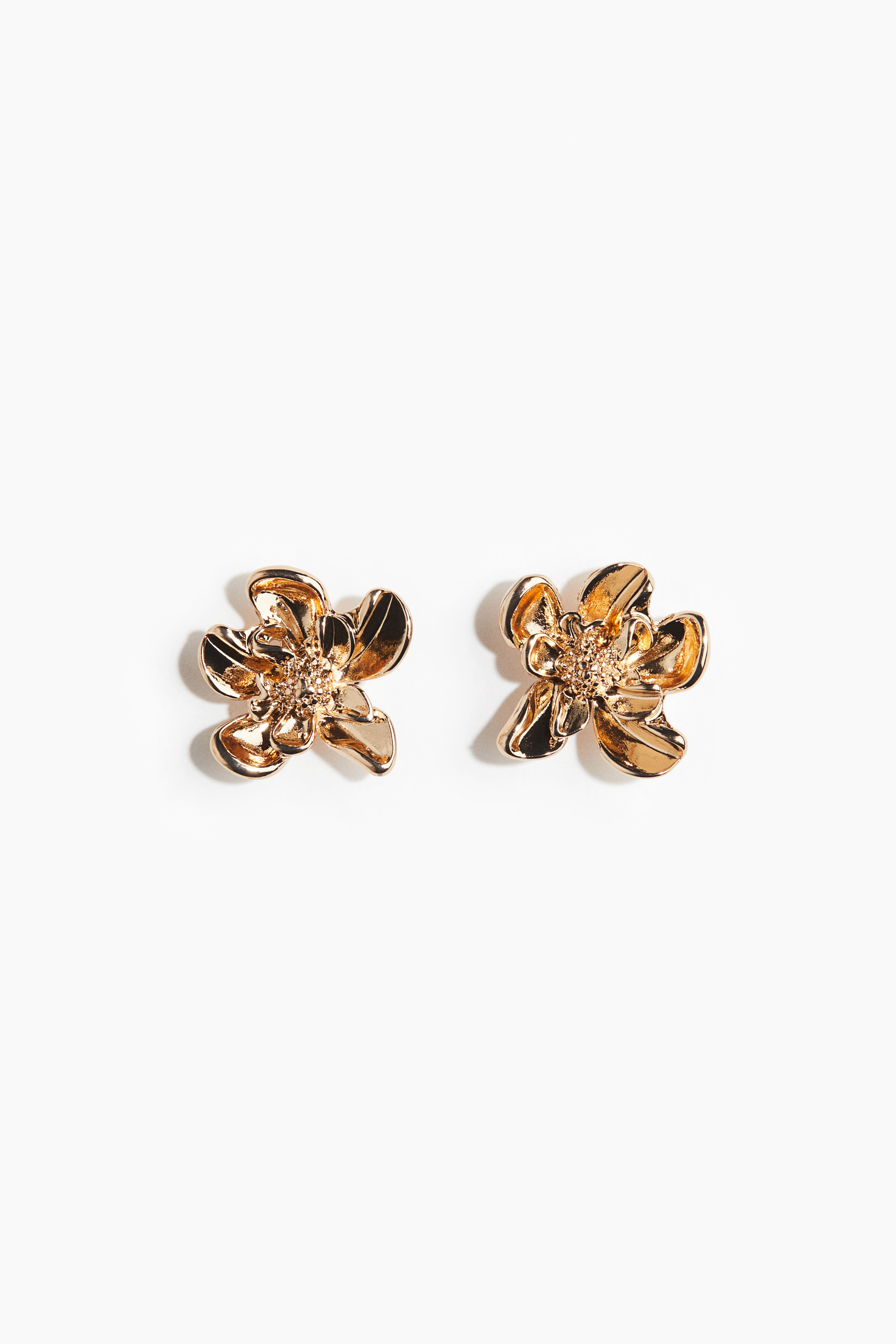 Orecchini A Fiore In Oro Opaco - Design Floreale 3,2 Cm, In Lega Ipoallergenica, Gioielli Regalo Per Donna