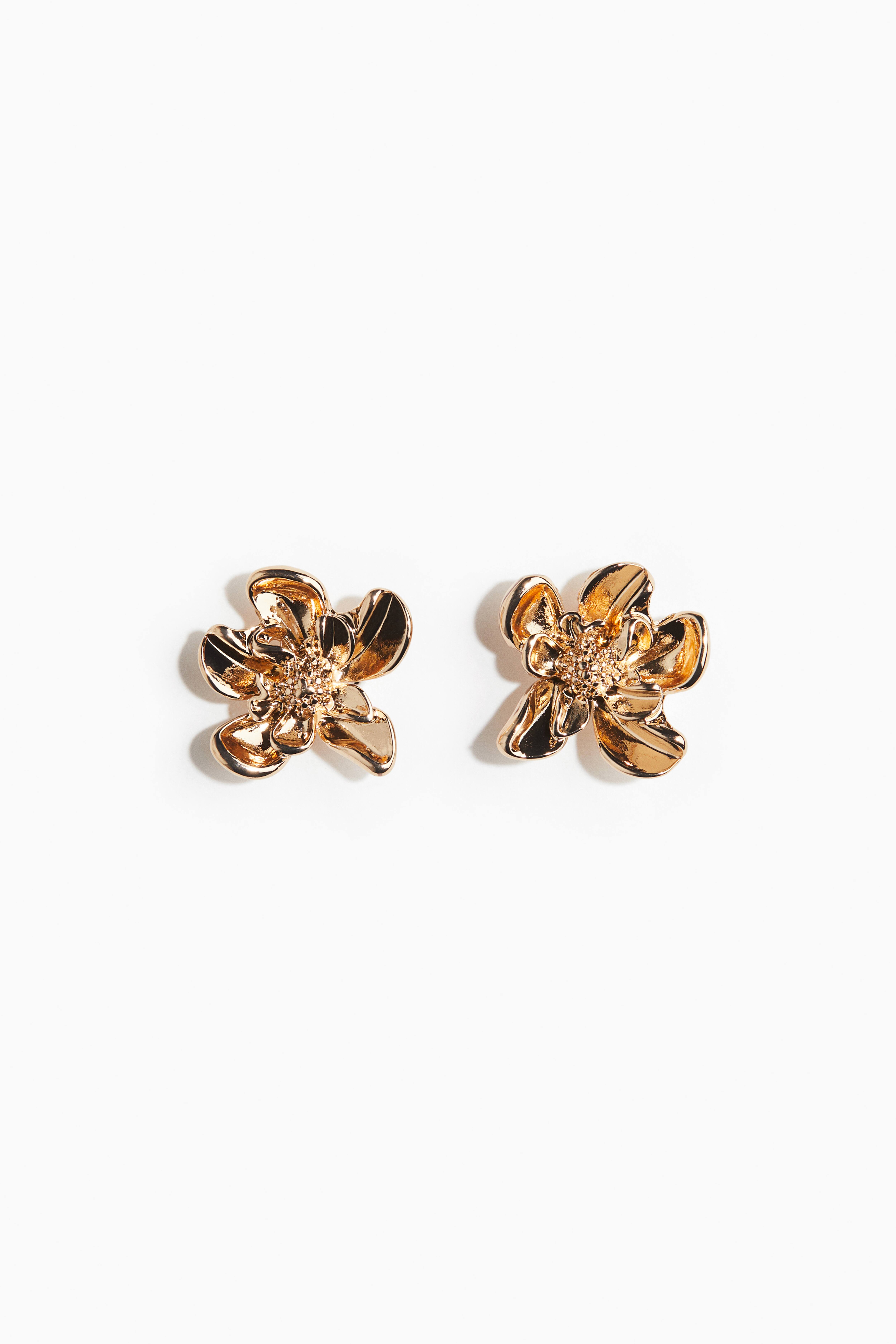 Orecchini A Fiore In Oro Opaco - Design Floreale 3,2 Cm, In Lega Ipoallergenica, Gioielli Regalo Per Donna
