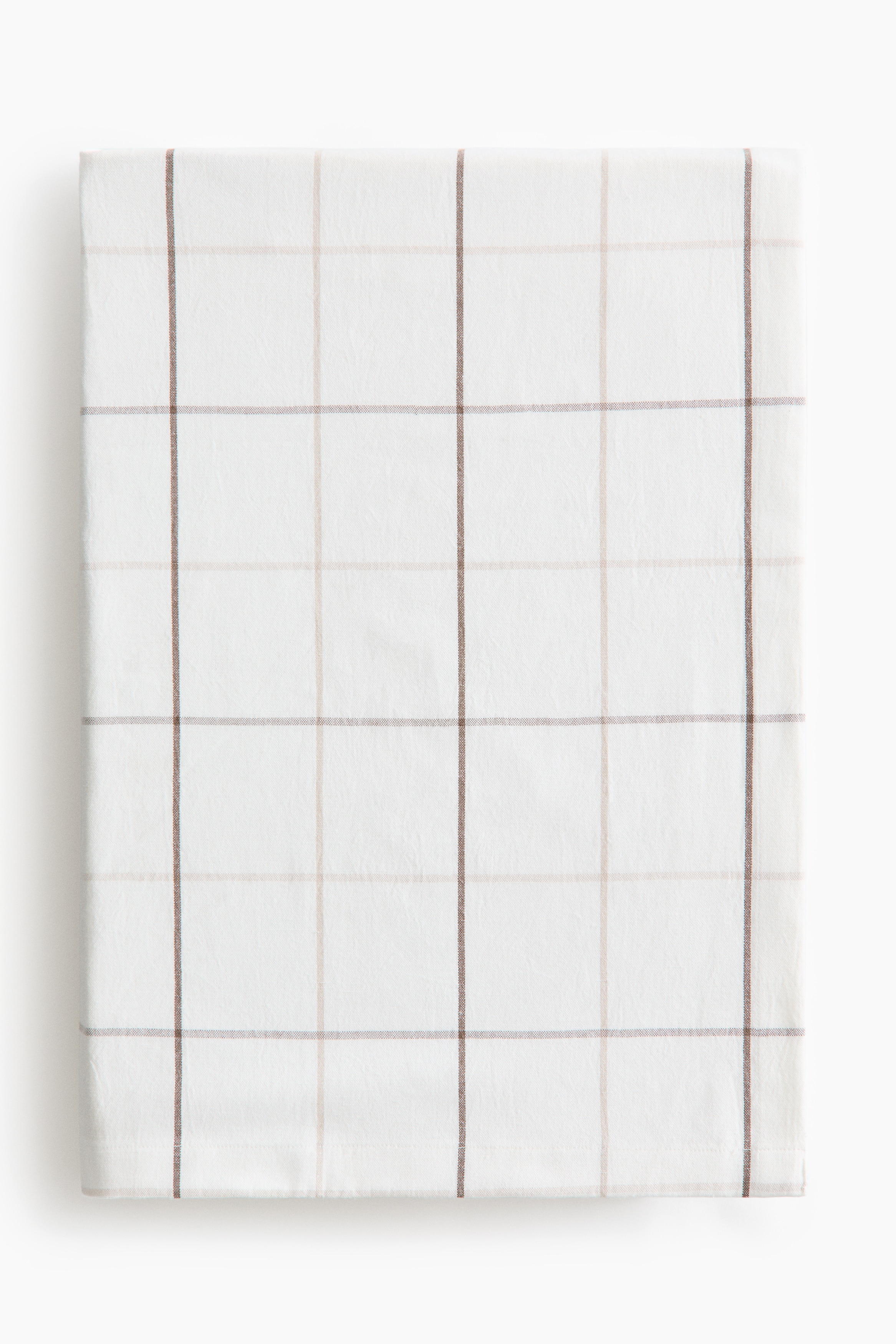 Patterned linen-blend tablecloth - White/Checked/Mole/Checked/White/Beige striped/Cream/Brown striped