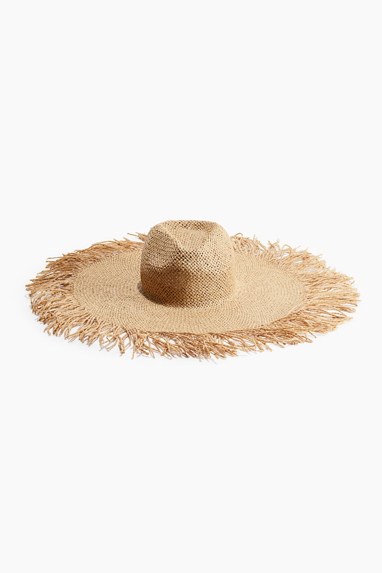 Frayed straw hat Beige Ladies H&M IN - Main Image