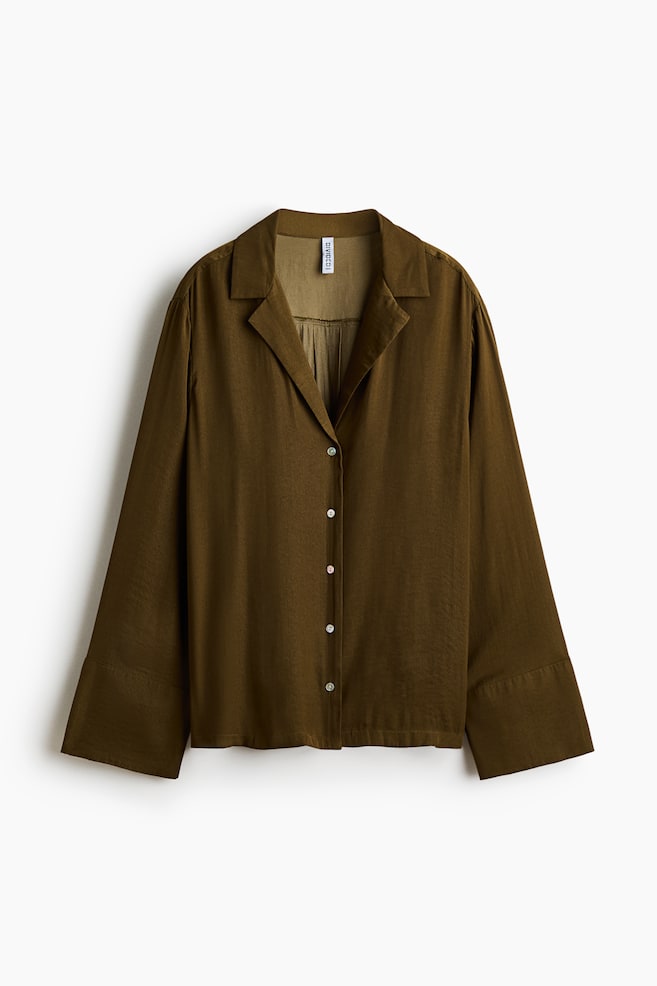 Resort shirt - Dark khaki green/Black/Light beige - 1