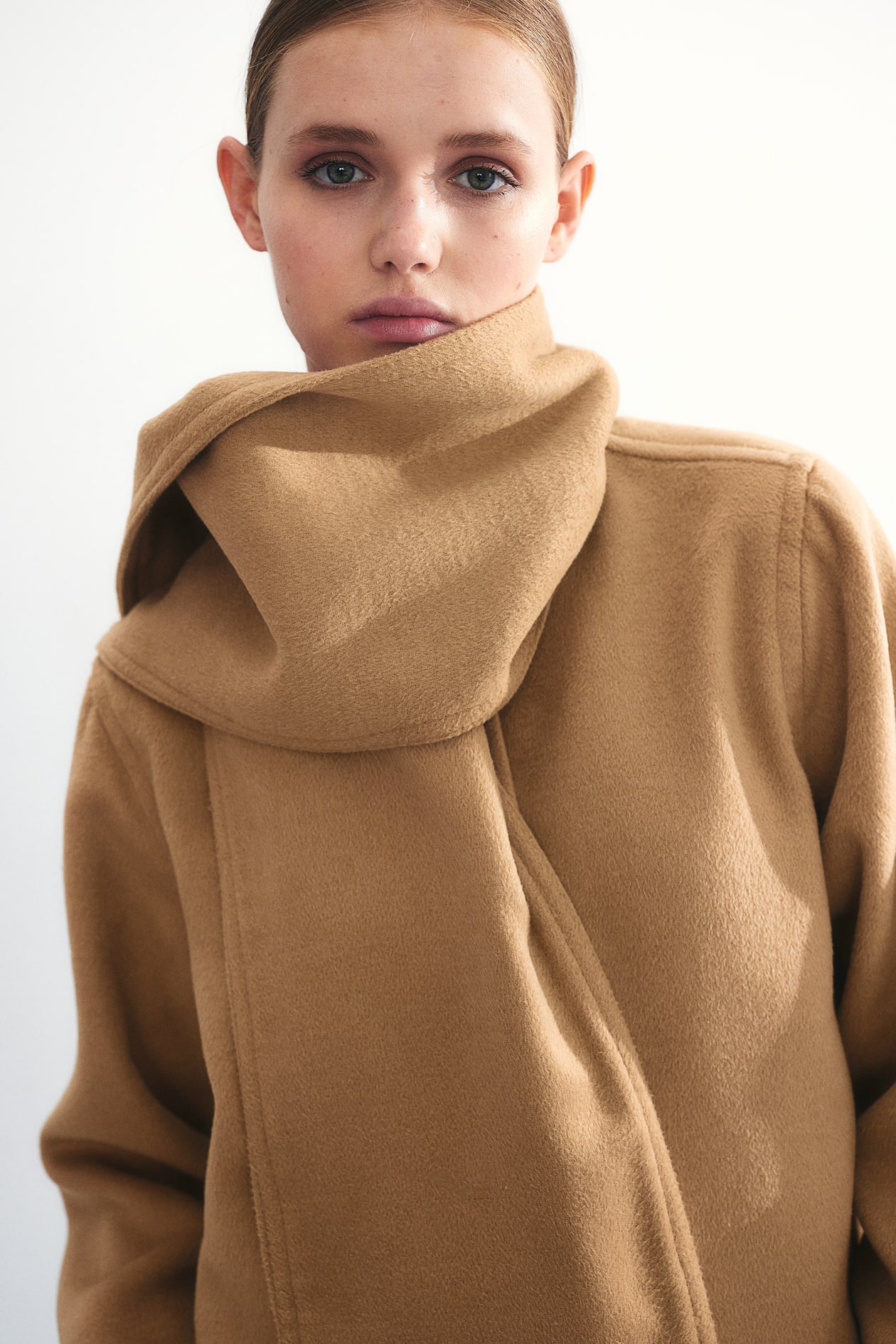 フェルトジャケット ストール付き - ベージュ - レディース | H&M JP