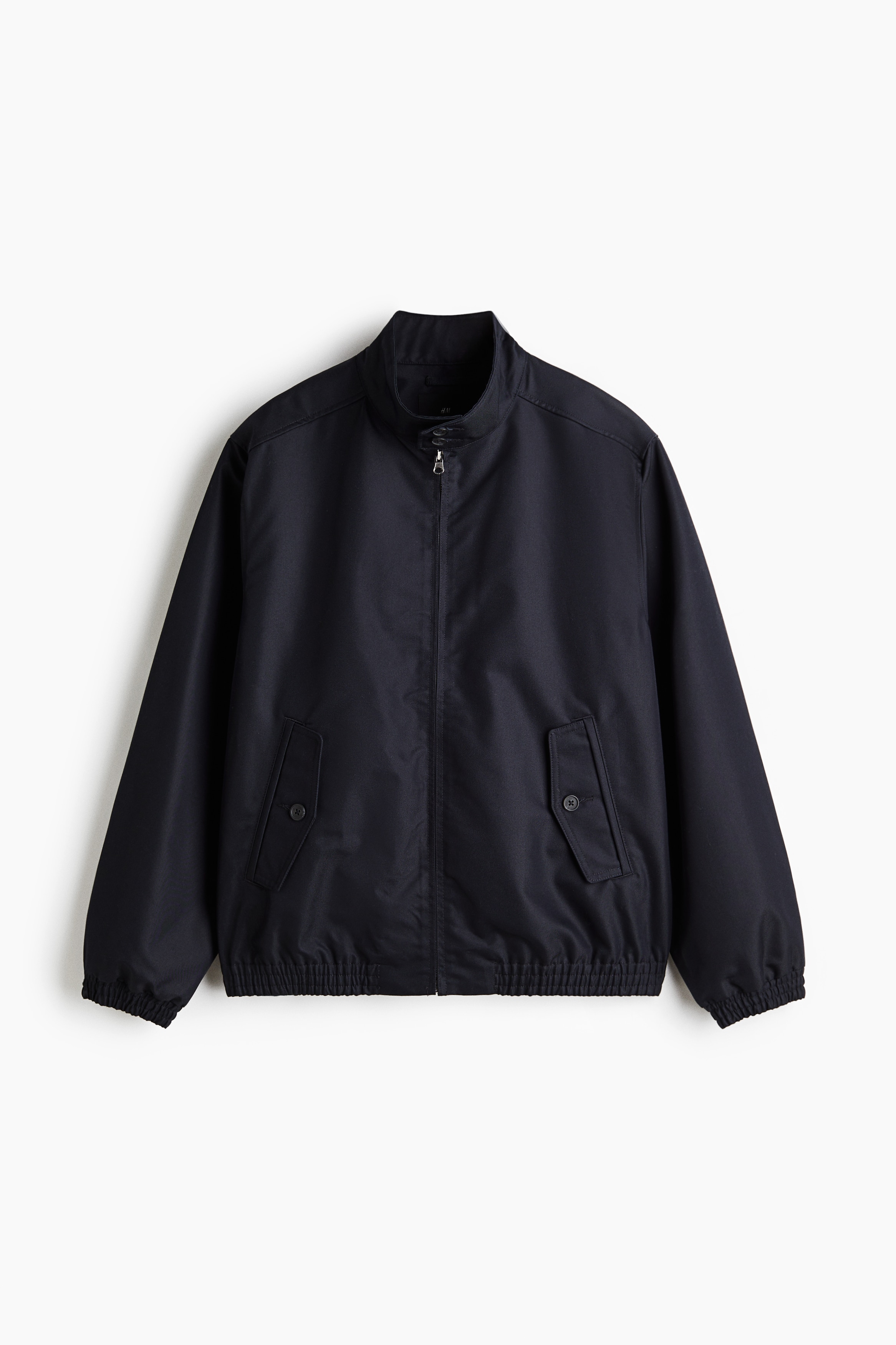Loose-Fit Chimney-Collar Jacket - Navy blue