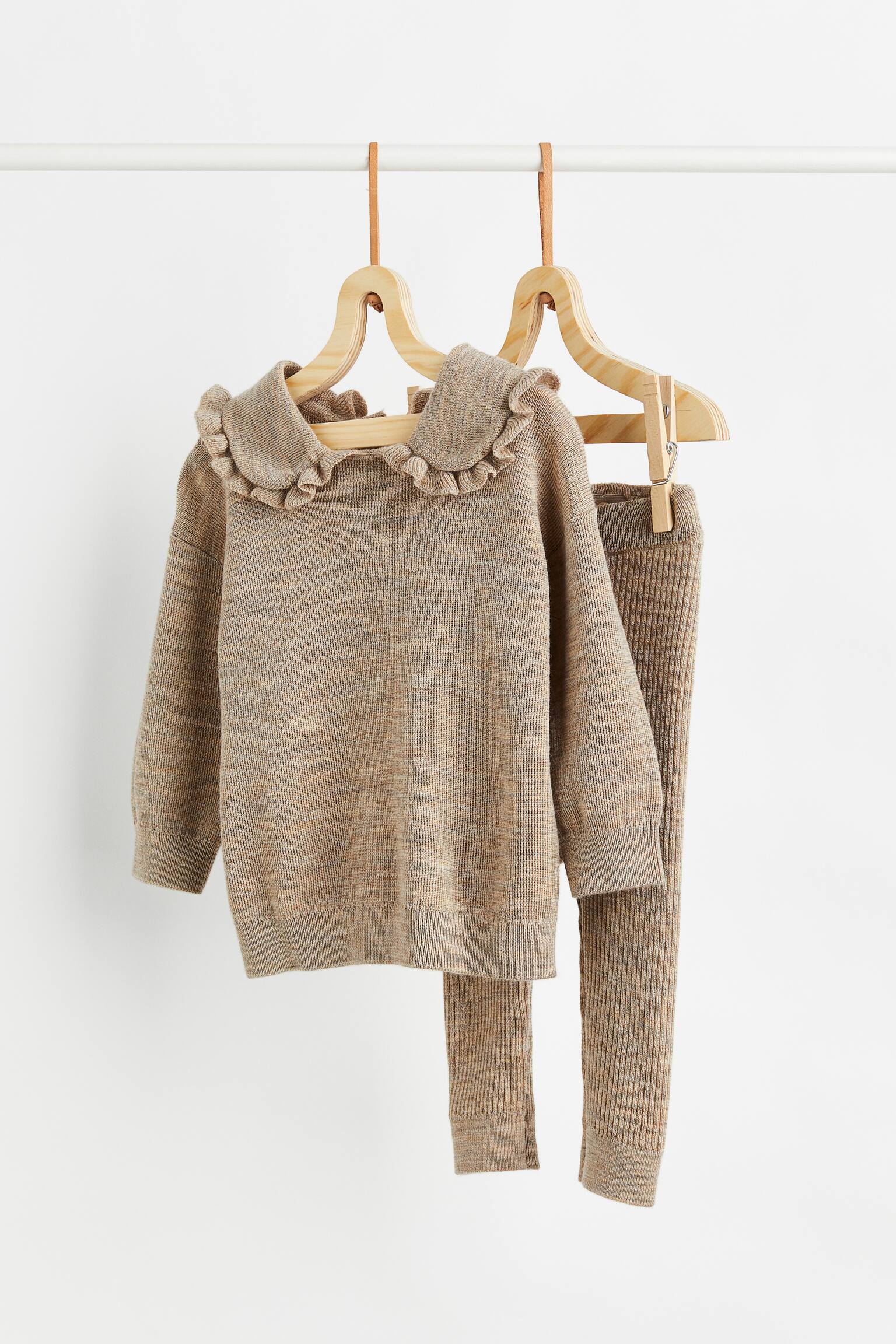 2-piece Wool Set - Beige marle - 1