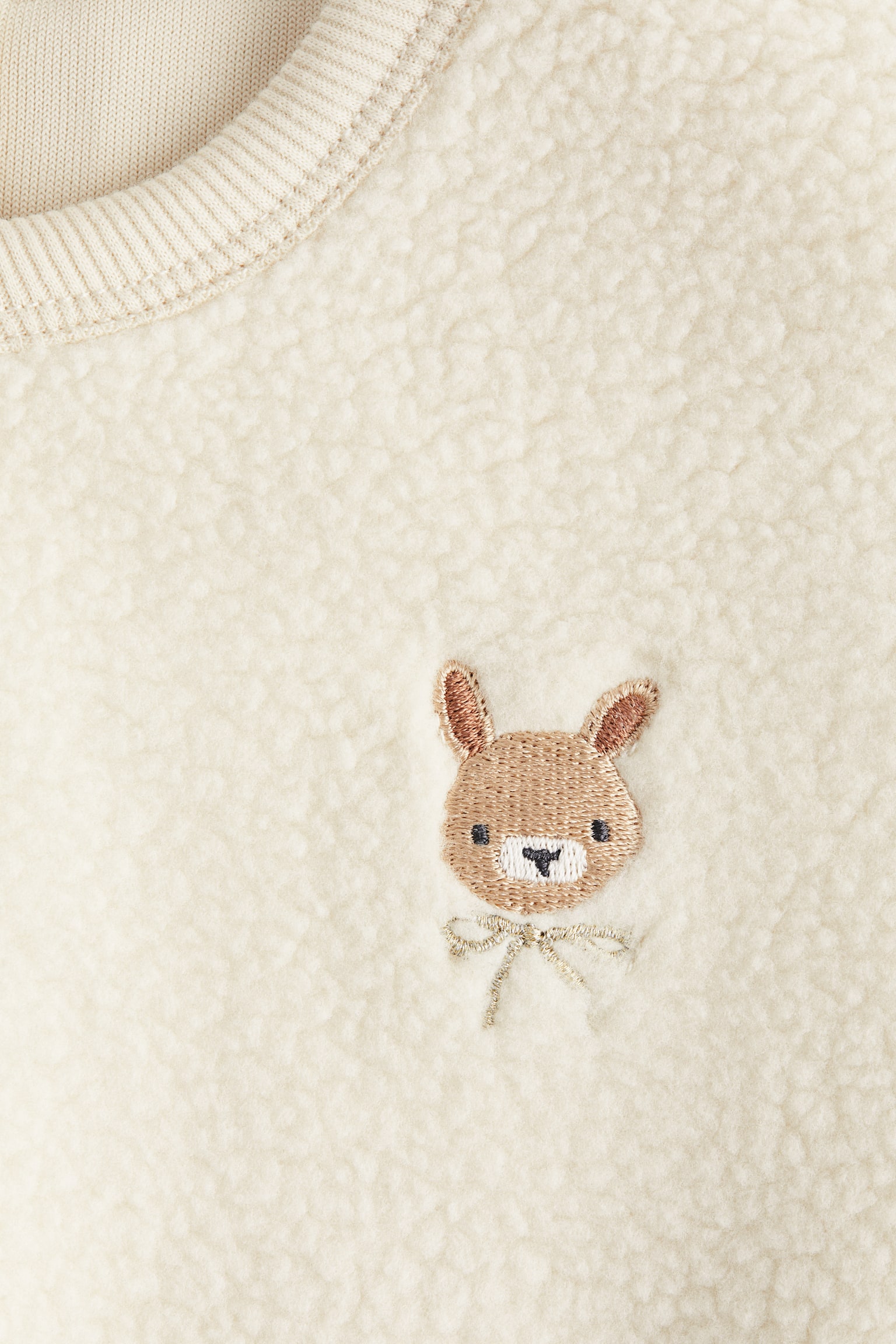 Dvoudílná souprava z plyše a žerzeje - Světle béžová/králíček/Světle růžová/My Little Heart - 3