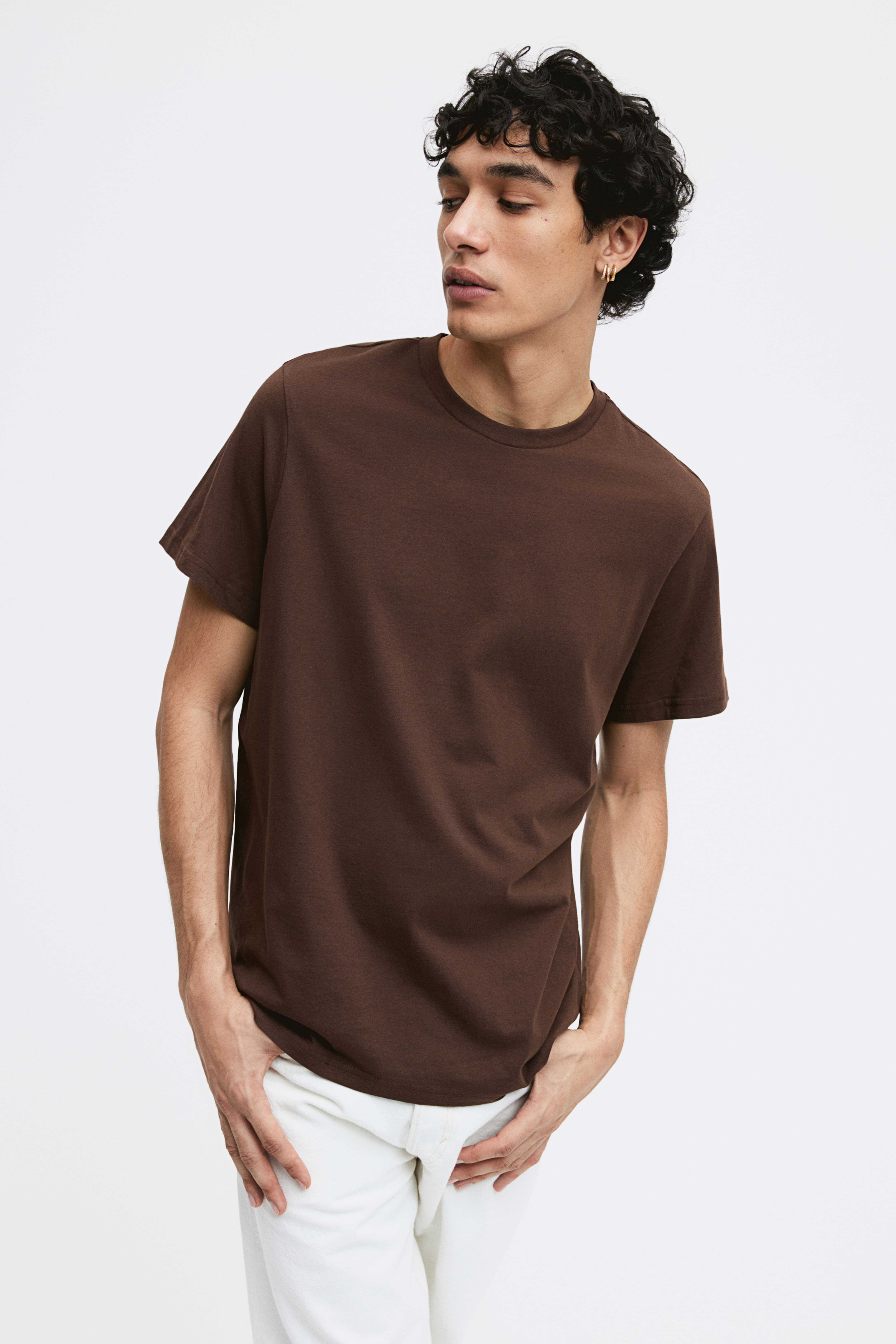 H&m brown t shirt hotsell