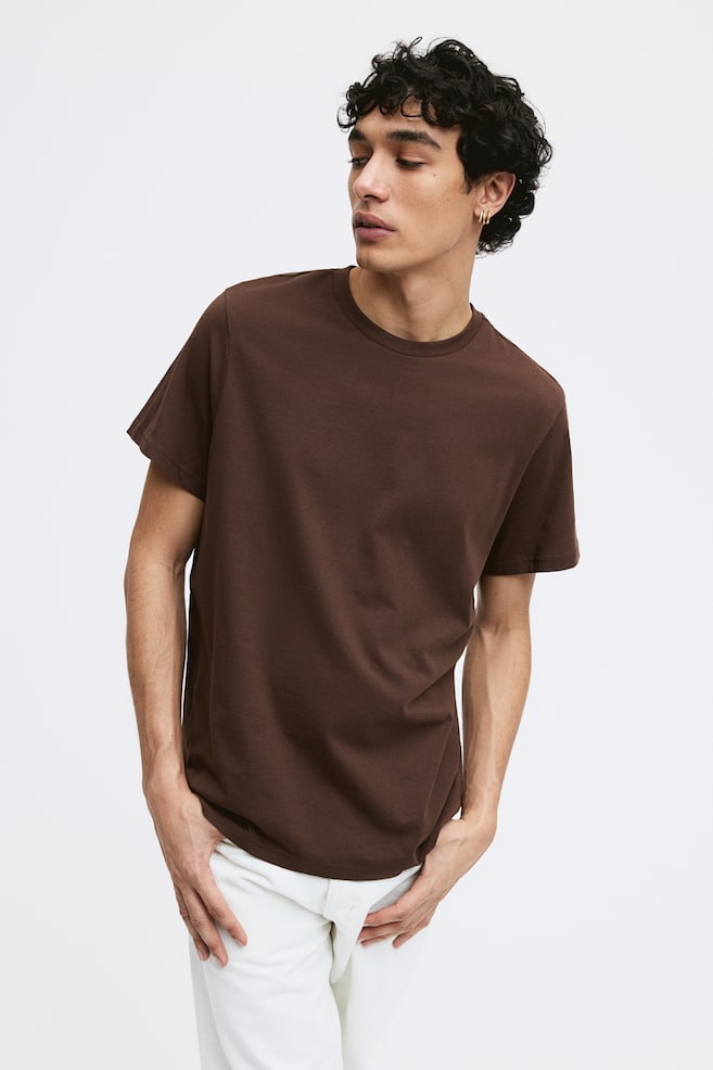T-shirt Regular Fit - Brązowy/Biały/Czarny/Szary melanż/dc/dc/dc/dc/dc/dc/dc/dc - 1