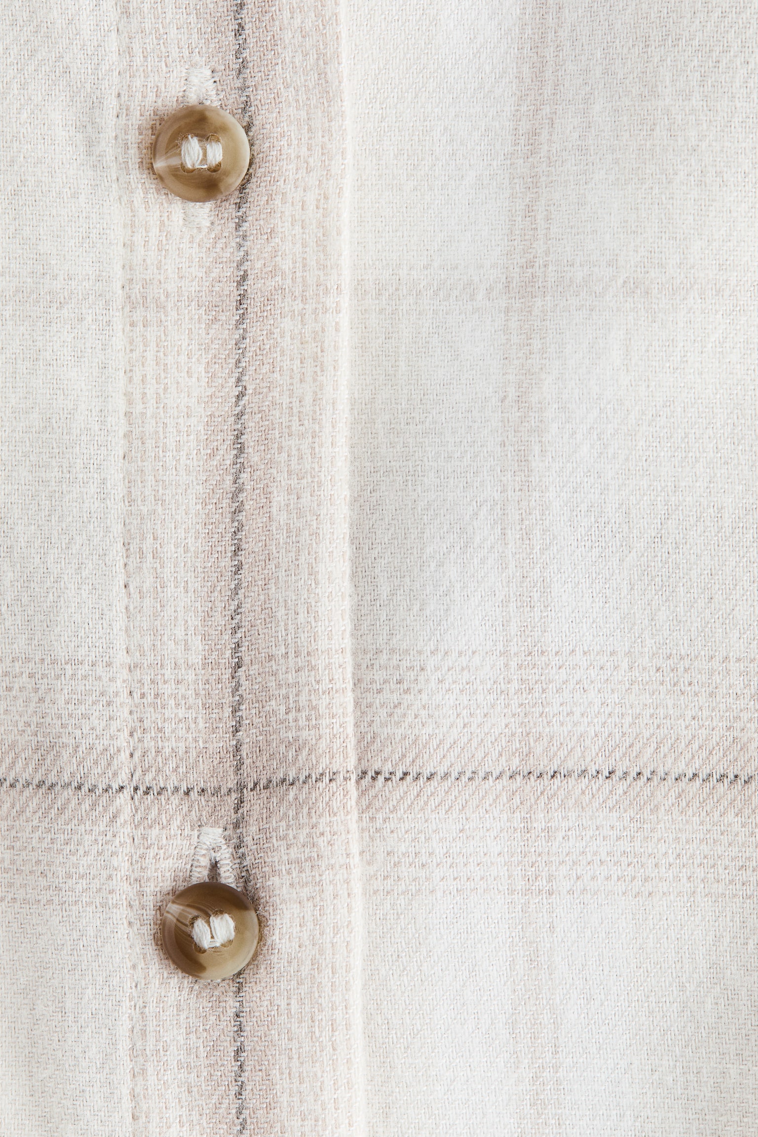 Женская рубашка H&M Fitted Flannel, цвет: Белый / Клетчатый — фото 6
