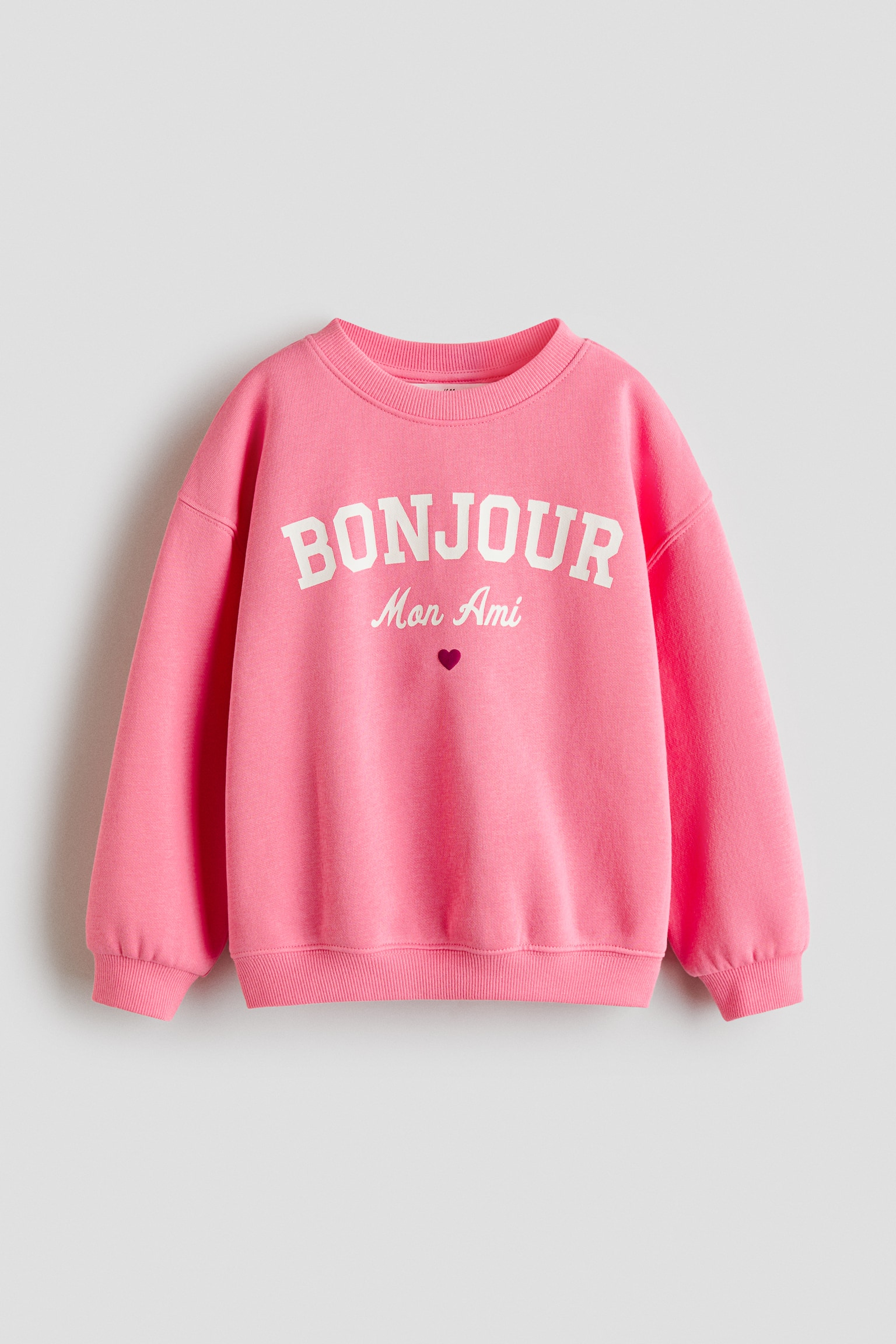 Chandail à motif imprimé et intérieur brossé - Rose/Bonjour/Violet pâle/licornes