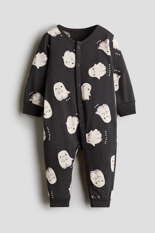 Patterned sleepsuit - Dark grey/Ghosts - 1