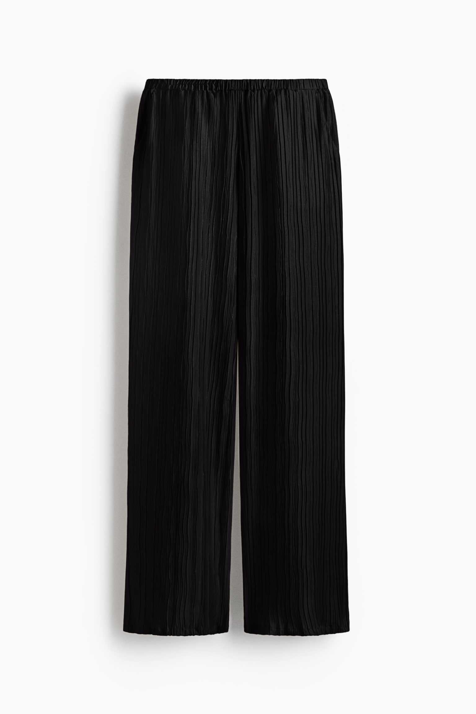 Crinkled pull-on trousers - Black/Brown/White - 2