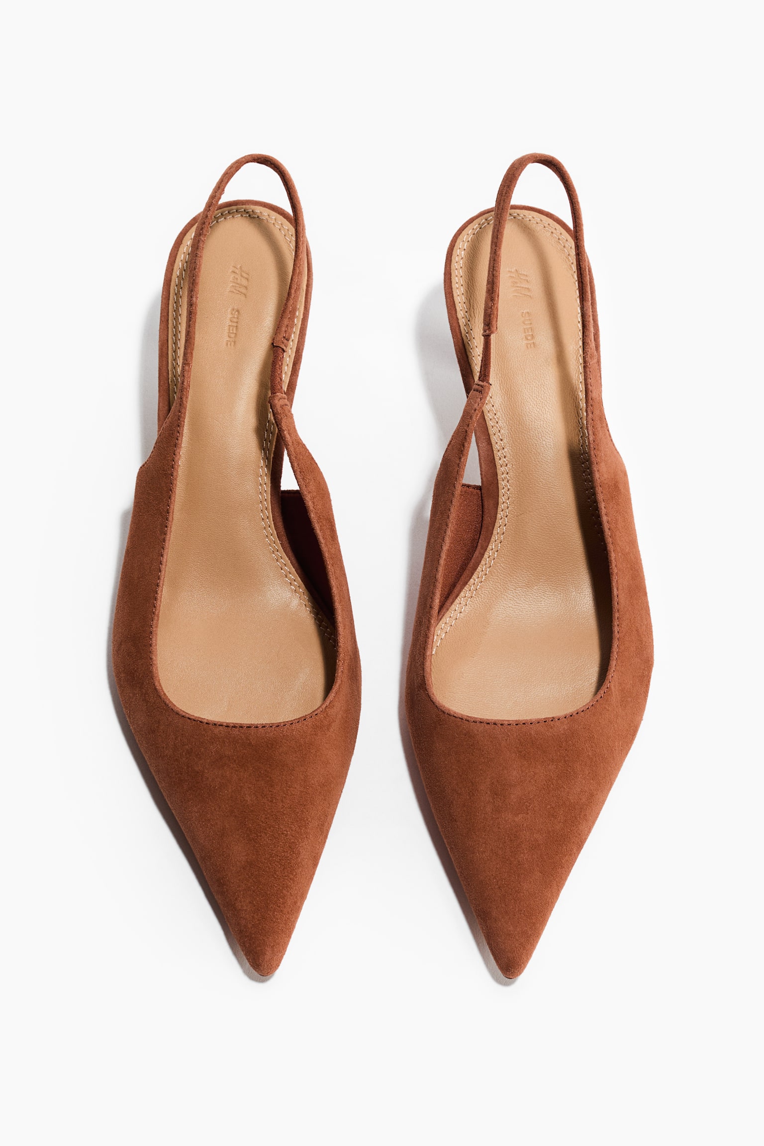 Pointed suede slingbacks - Brown/Dark khaki green/Khaki green - 5