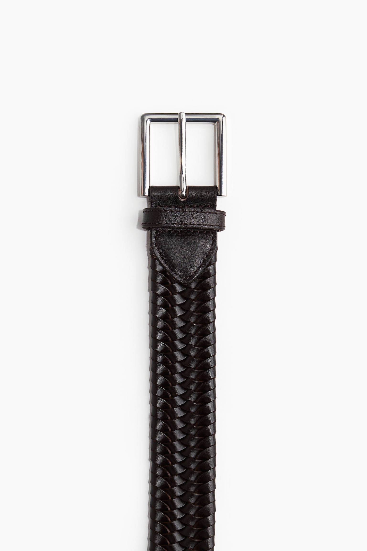 Braided Leather Belt - Dark brown - 2