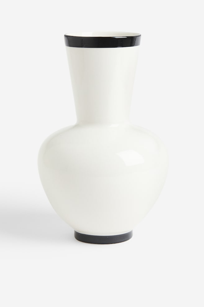 Høj vase i porcelæn - Hvid - 1