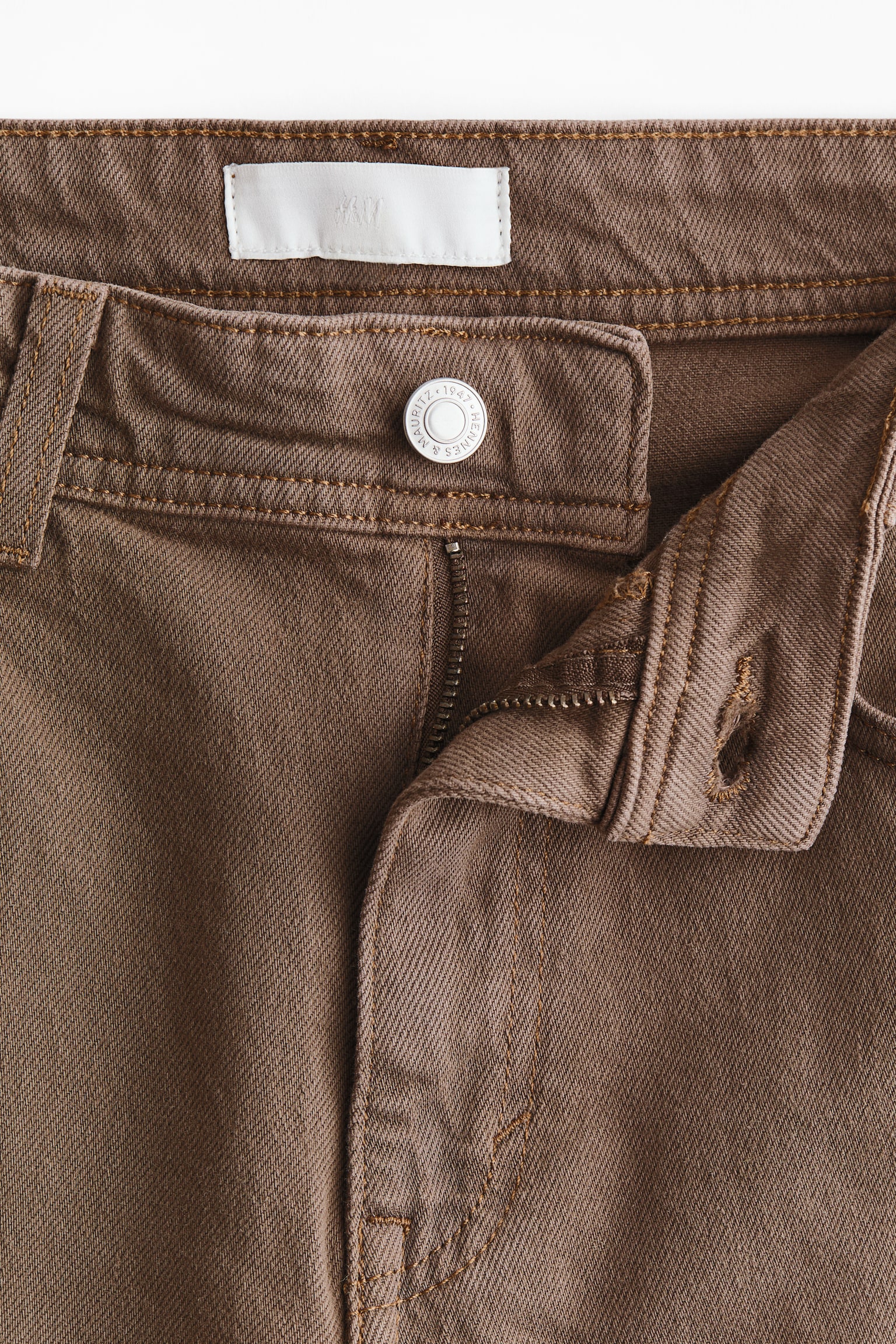 Wide High Waist Ankle Jeans - Beige/White/Dark denim blue/Denim blue/Light denim blue - 6