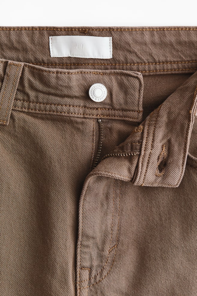 Wide High Waist Ankle Jeans - Beige - 6