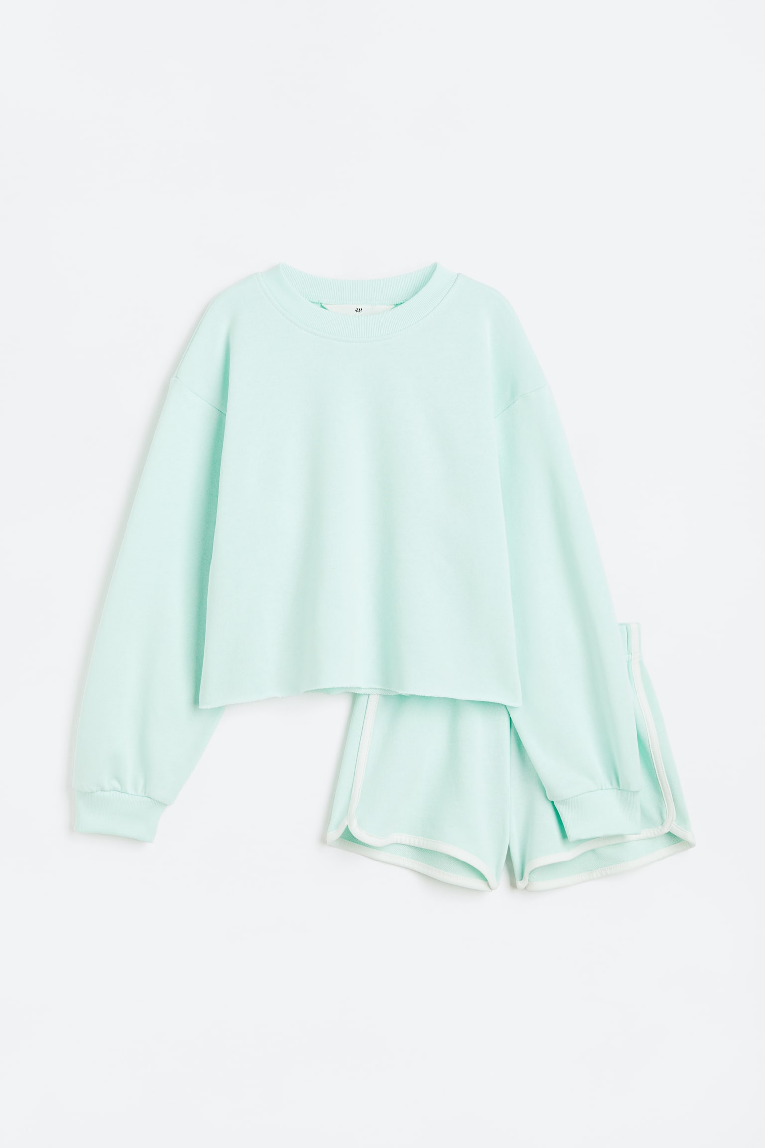 2-piece sweatshirt set - Mint green/Beige - 1