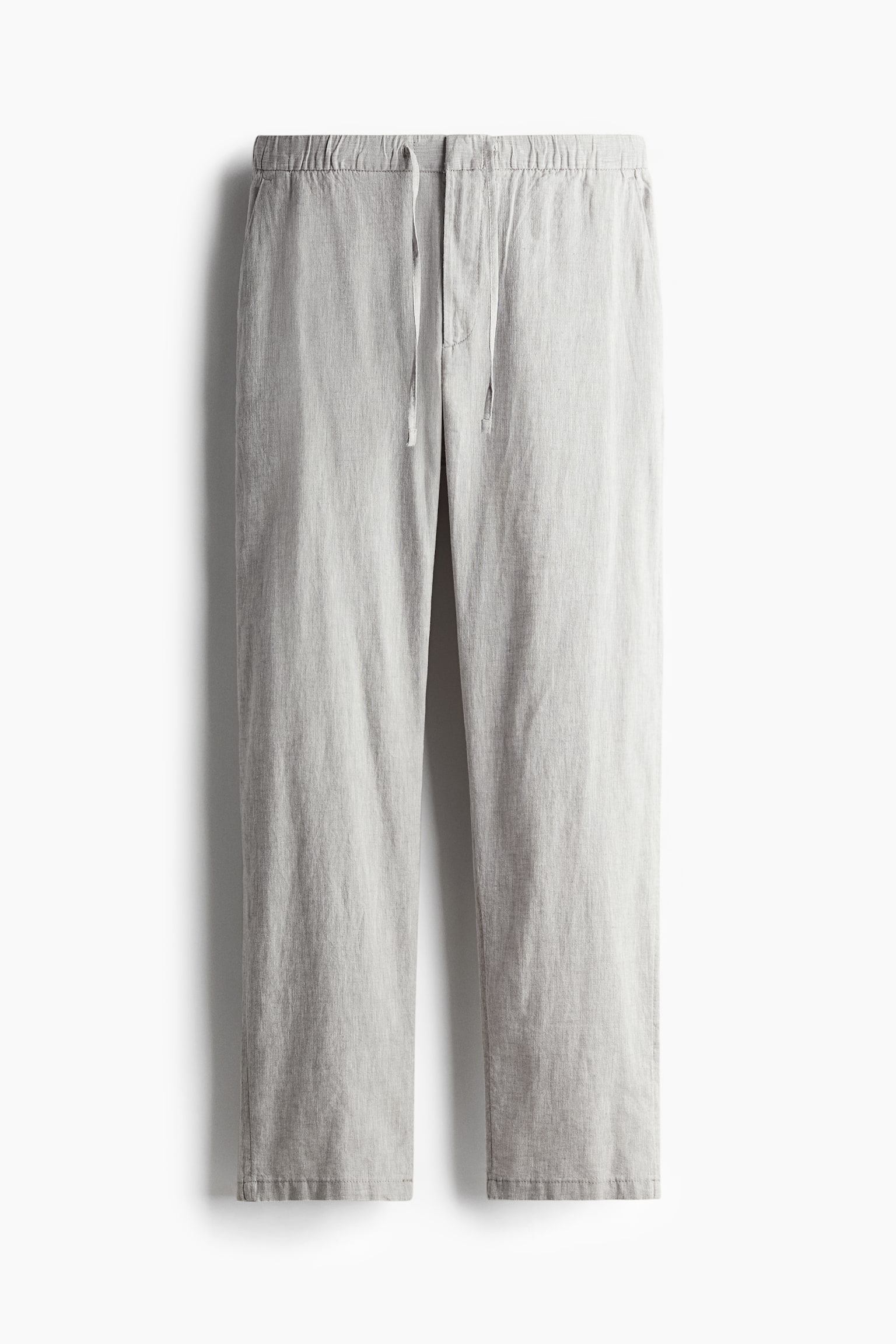 Regular Fit Linen-blend trousers - Grey/White/White marl/Black - 2