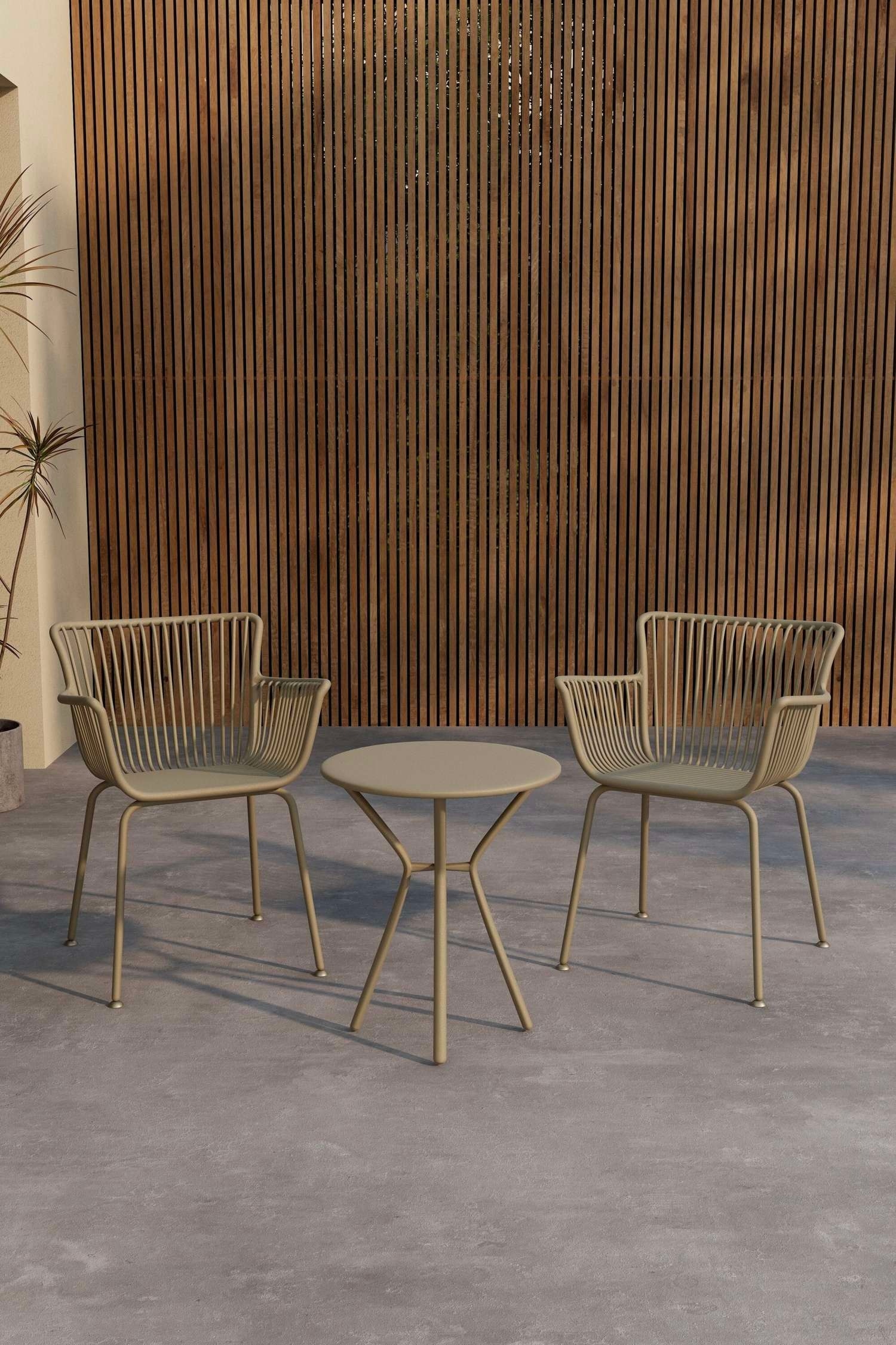 Sifnos Caféset - Steel, Beige