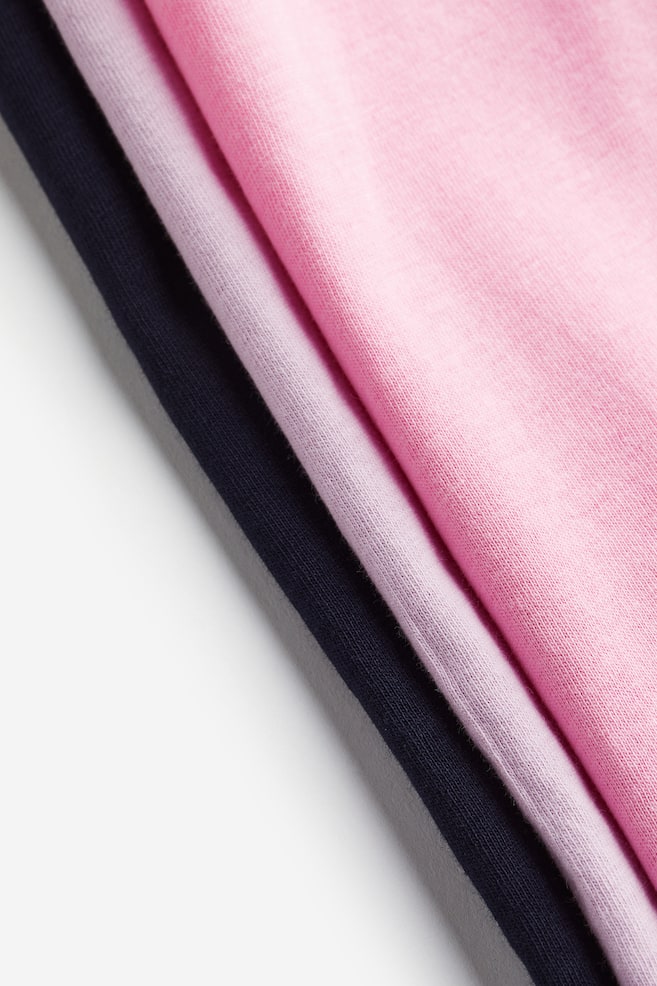 3-pack cotton tops - Lilac/Light pink/Light pink/Leopard print - 2