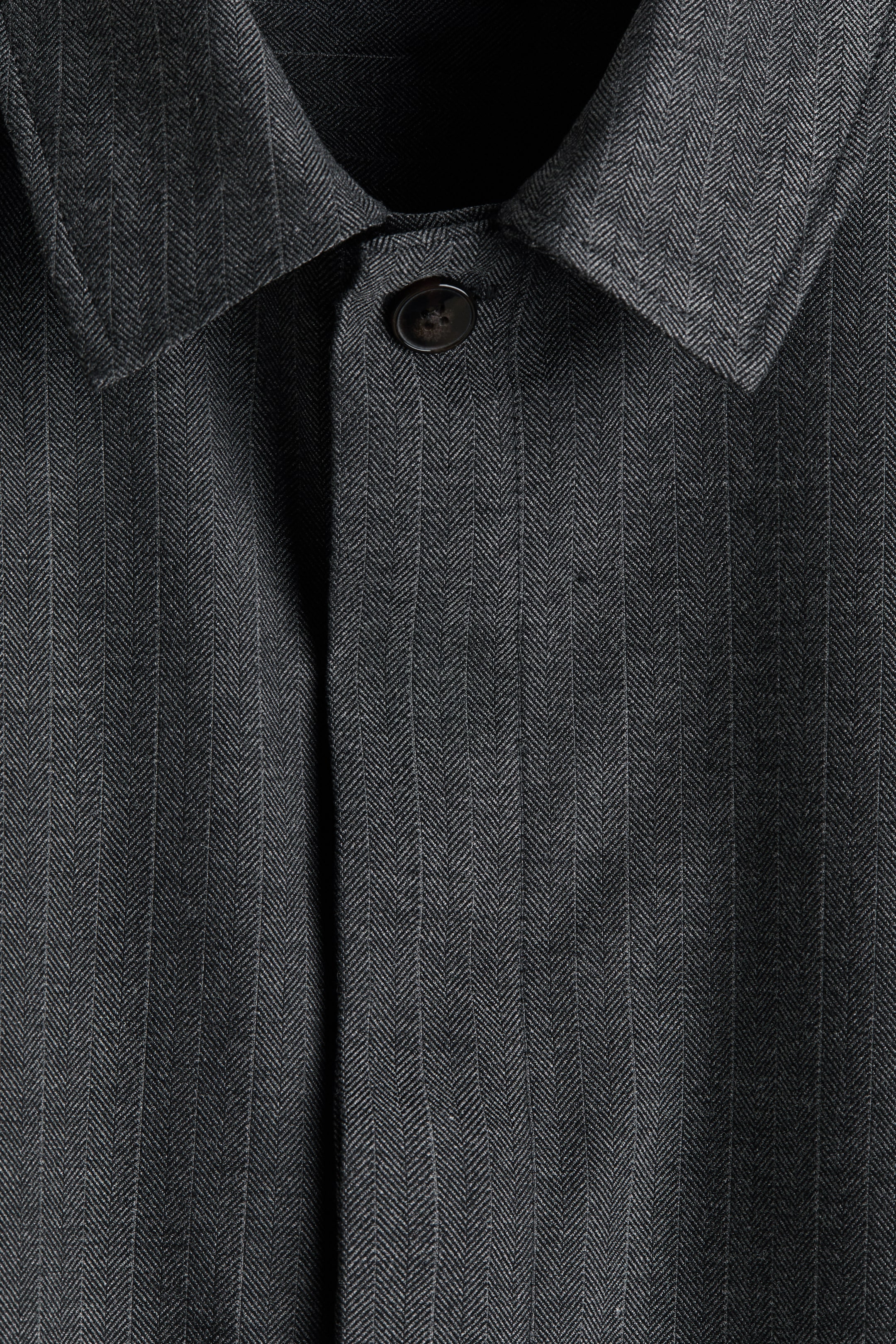 Herringbone-Weave Overshirt