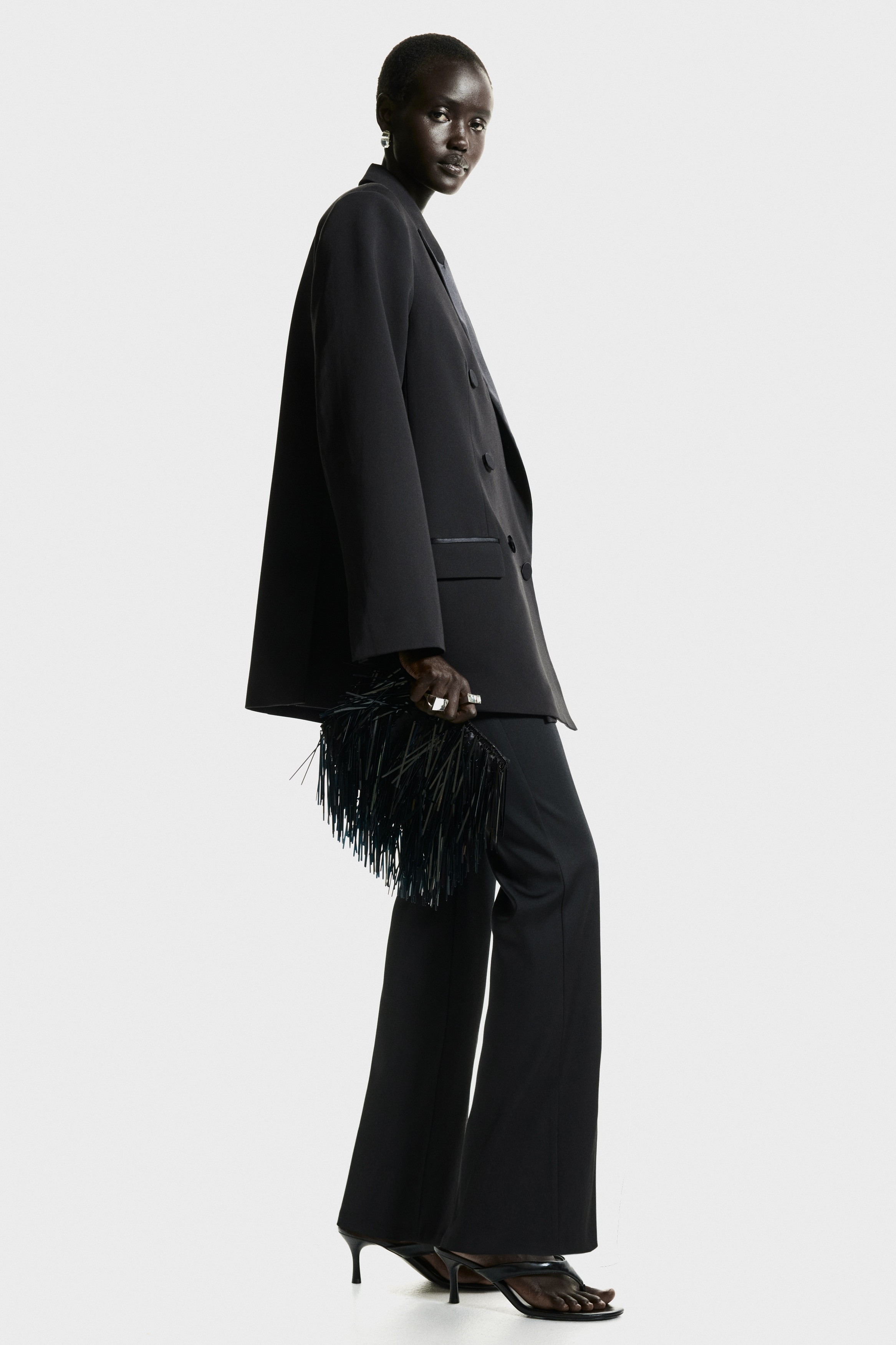 Bootcut satin trousers