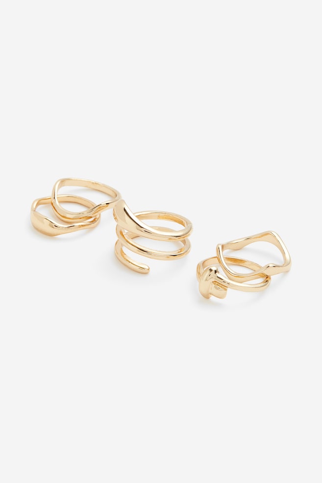 5-pack rings - Gold-coloured - 1
