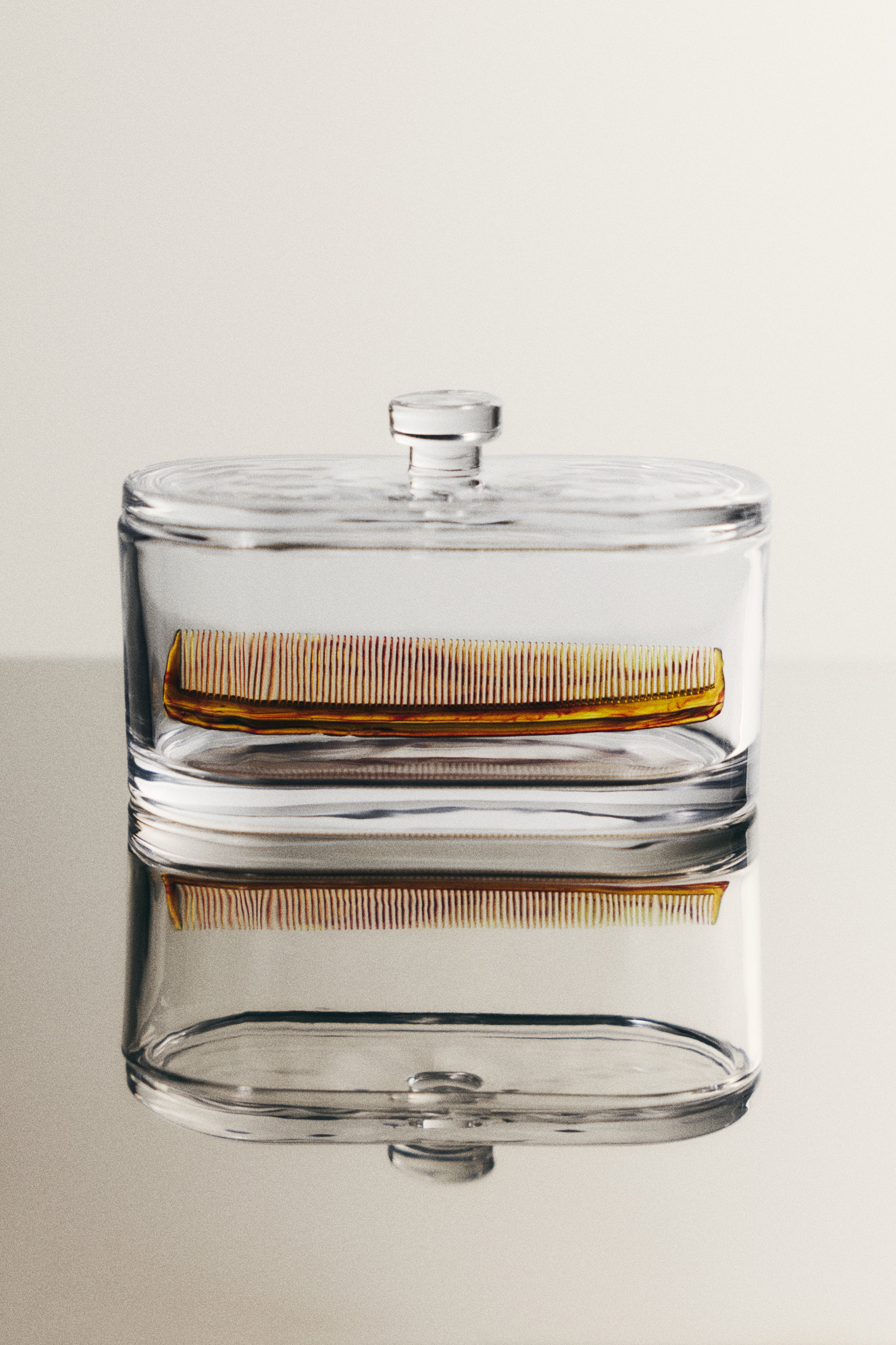 Lidded Oval Glass Jar - Transparent