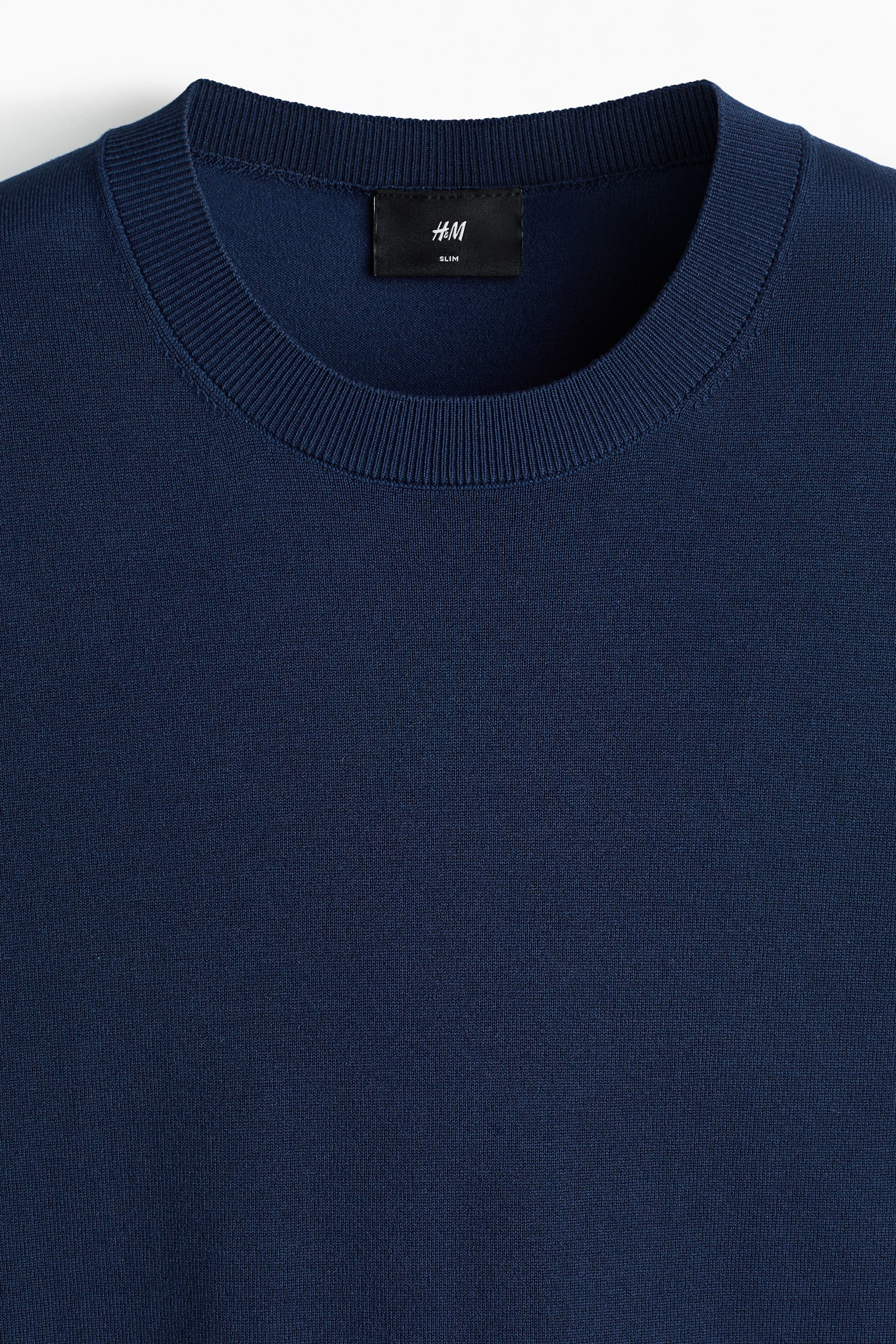 Stickad T-shirt Slim Fit - Mörkblå/Svart/Beige/Vit - 3