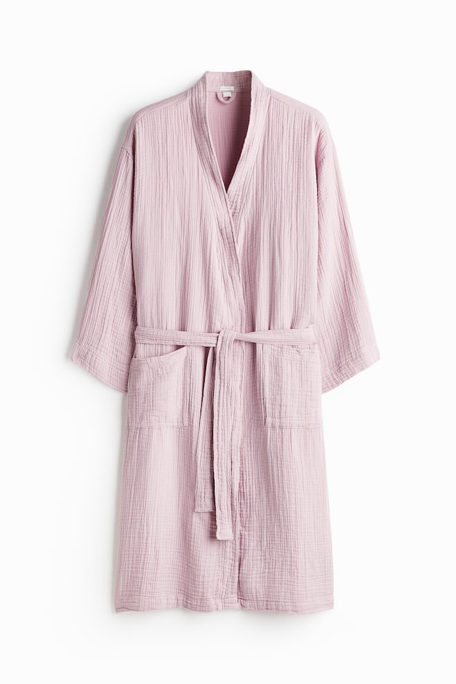 Muslin dressing gown - Old rose/Beige/Sage green/Anthracite grey/White/Light dusty pink/Light mole/Mole/Light greige/Brown/Light khaki green/Dusty blue - 1