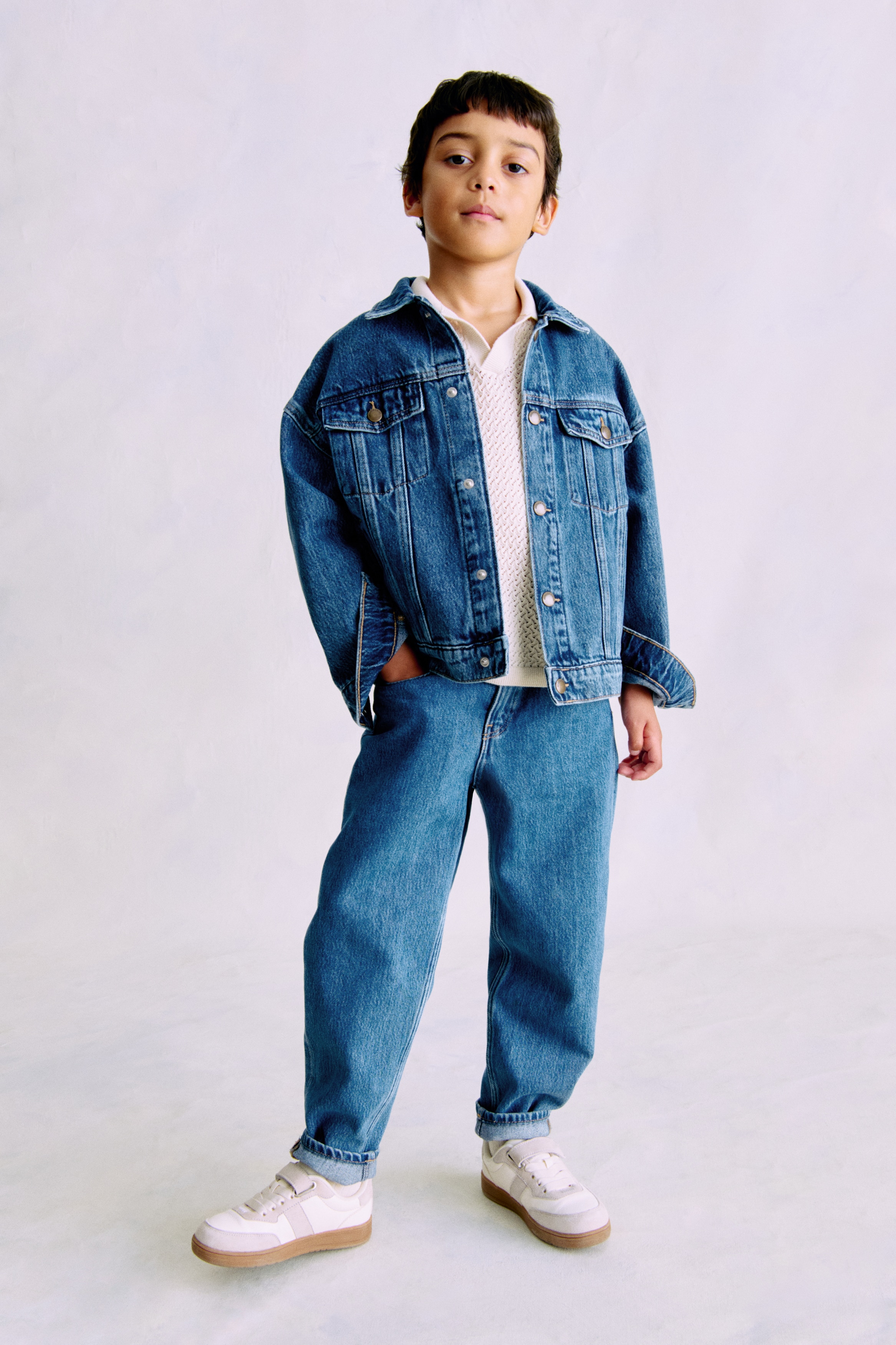 Oversized Denim Jacket - Denim blue - Kids | H&M US