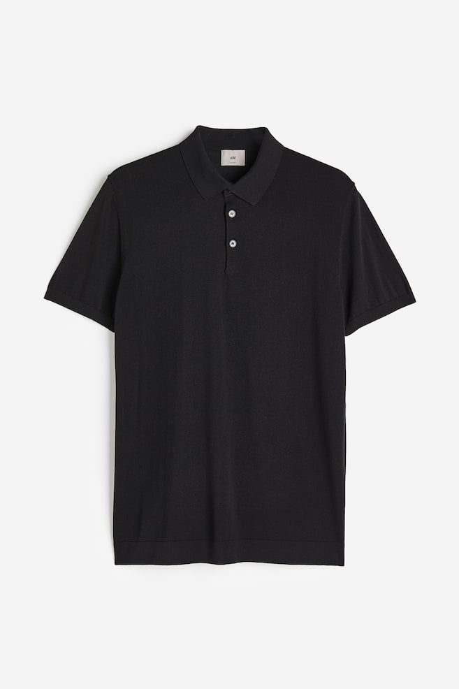Poloshirt i silkeblanding Slim Fit - Sort/Marineblå/Creme/Salviegrøn - 2