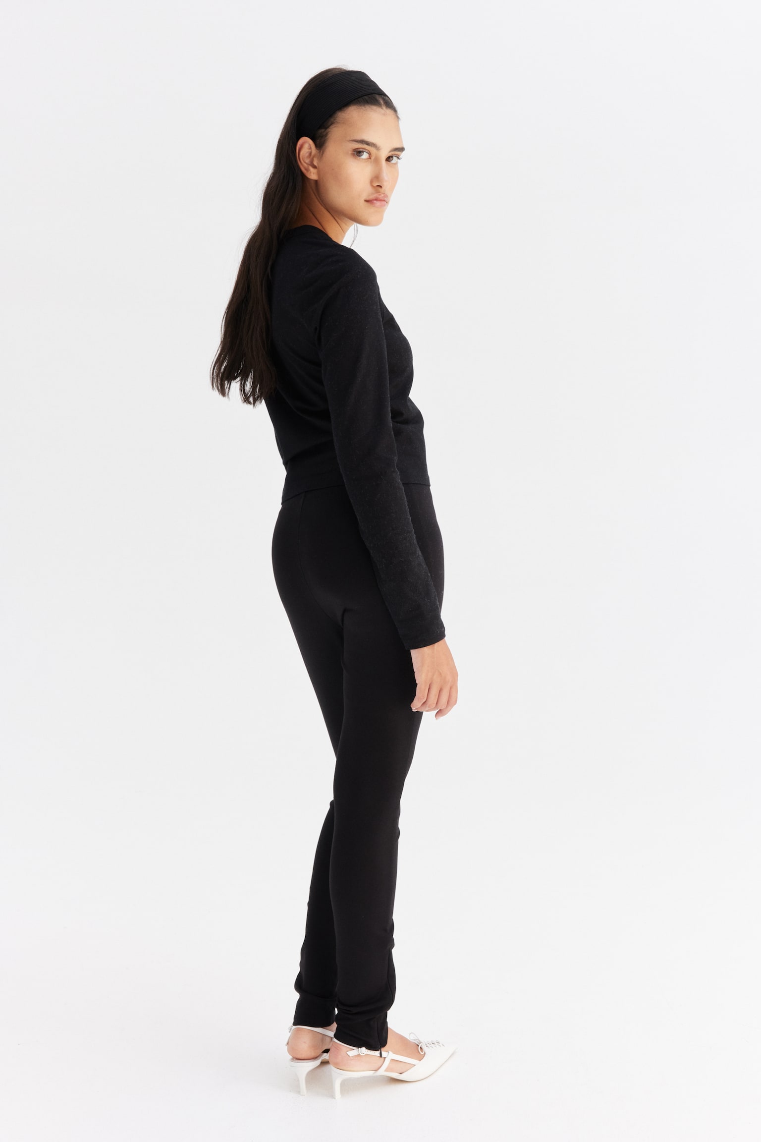 Zip Hem Heavy Jersey Leggings - Black - 3